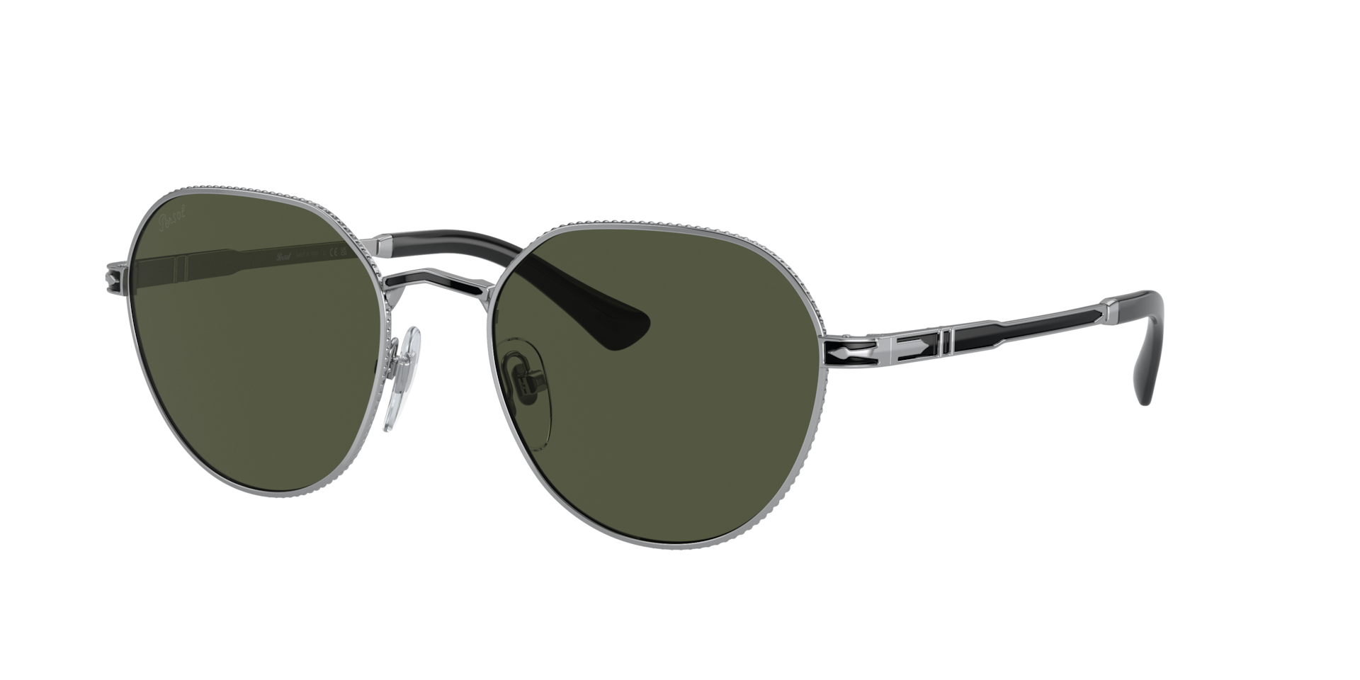 Persol Unisex Sunglass PO2486S -  Frame color: Silver, Lens color: Green