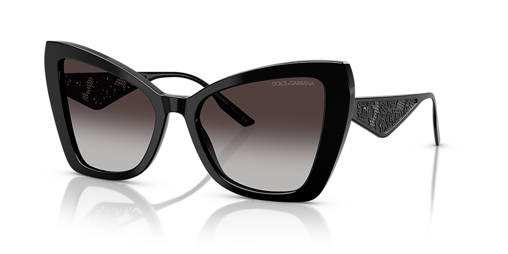 Dolce & Gabbana Black Sunglasses with Silver Logo Accent Dolce&Gabbana DG4405 M (53 - 20) with Grey lenses and Black  main image 4
