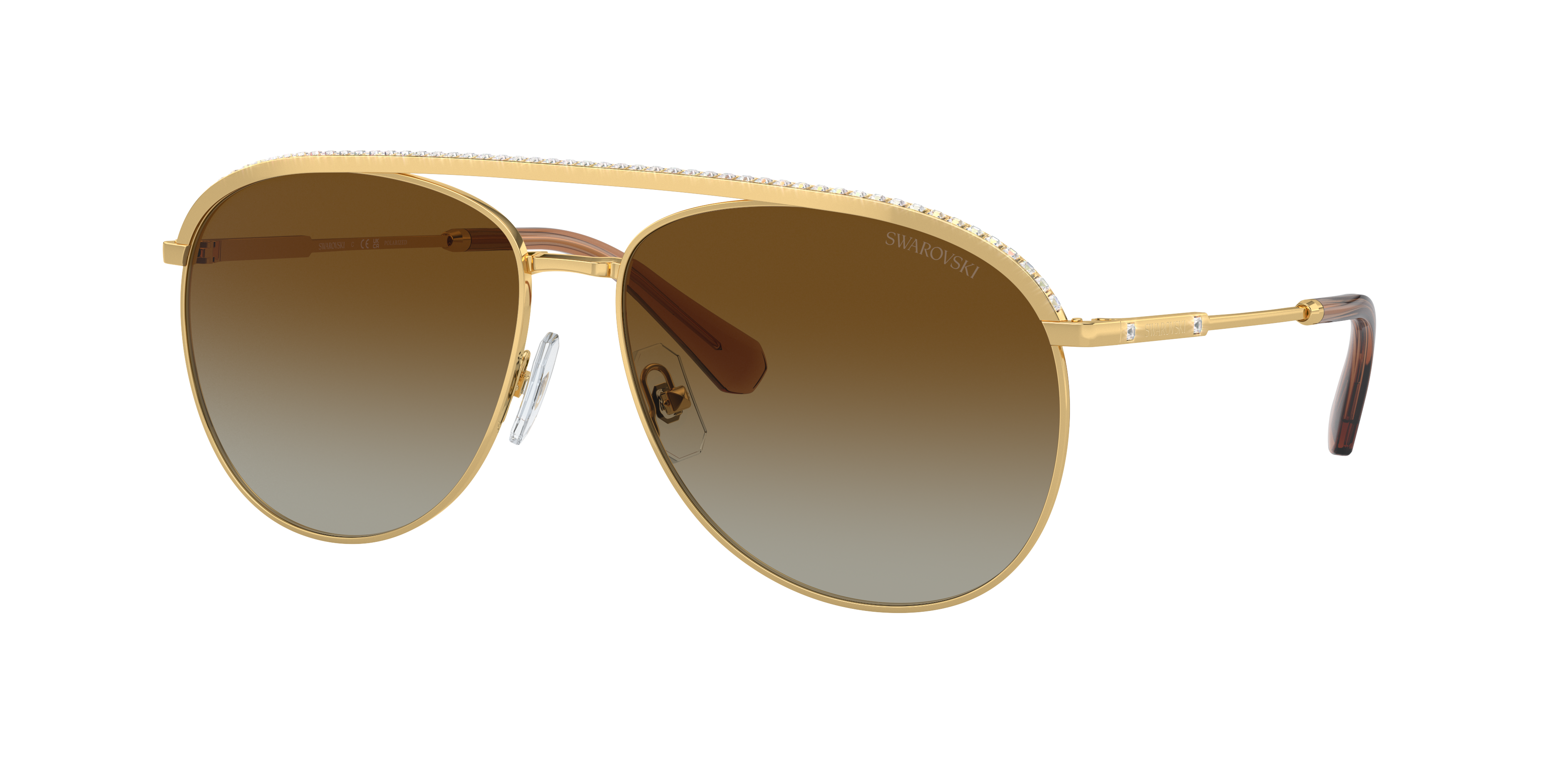Swarovski SK7005 XL (61 - 15) with Brown lenses and Gold frame