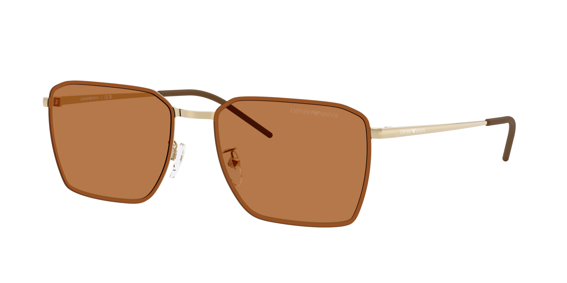 Emporio Armani Man Sunglass EA2172D -  Frame color: Shiny Pale Gold, Lens color: Brown