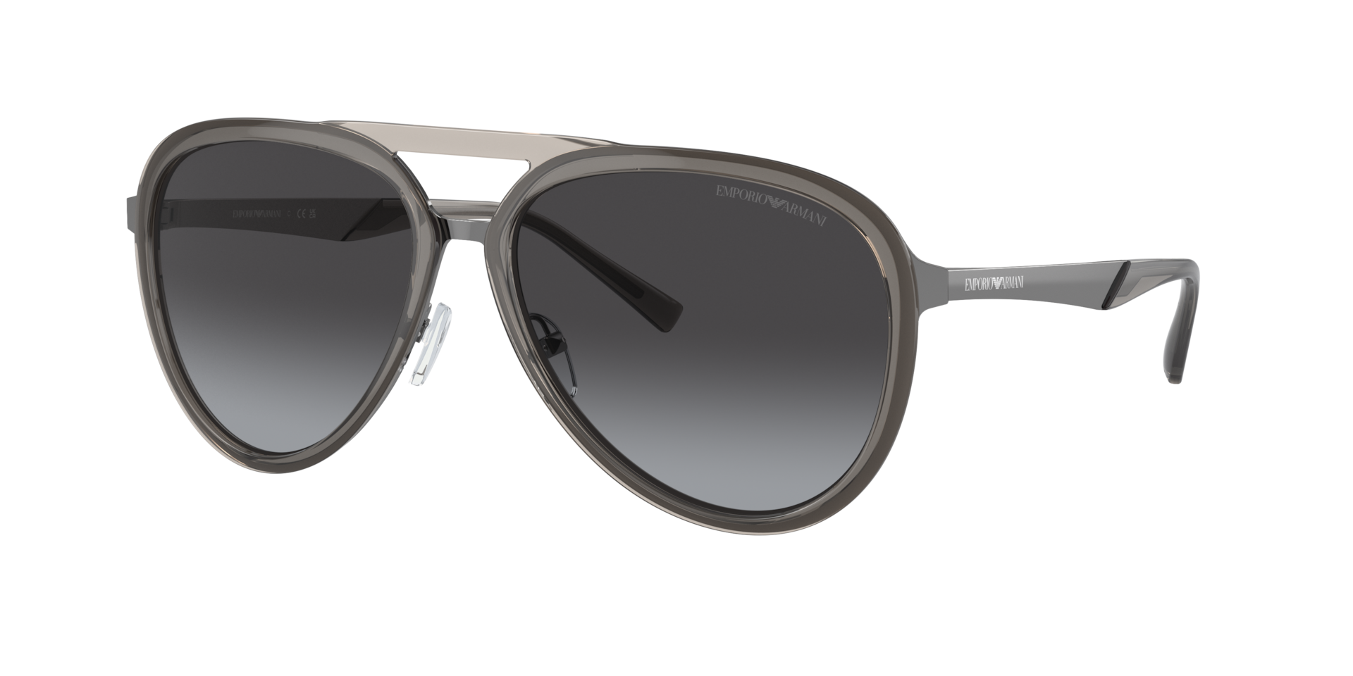 Emporio Armani Man Sunglass EA2145 -  Frame color: Shiny Transparent Smoke, Lens color: Gradient Grey
