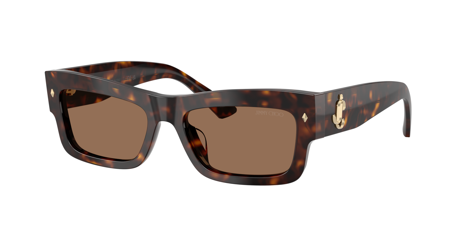 Jimmy Choo Frau Sunglass JC5063U - Rahmenfarbe: Havana, Linsenfarbe: Dunkelbraun