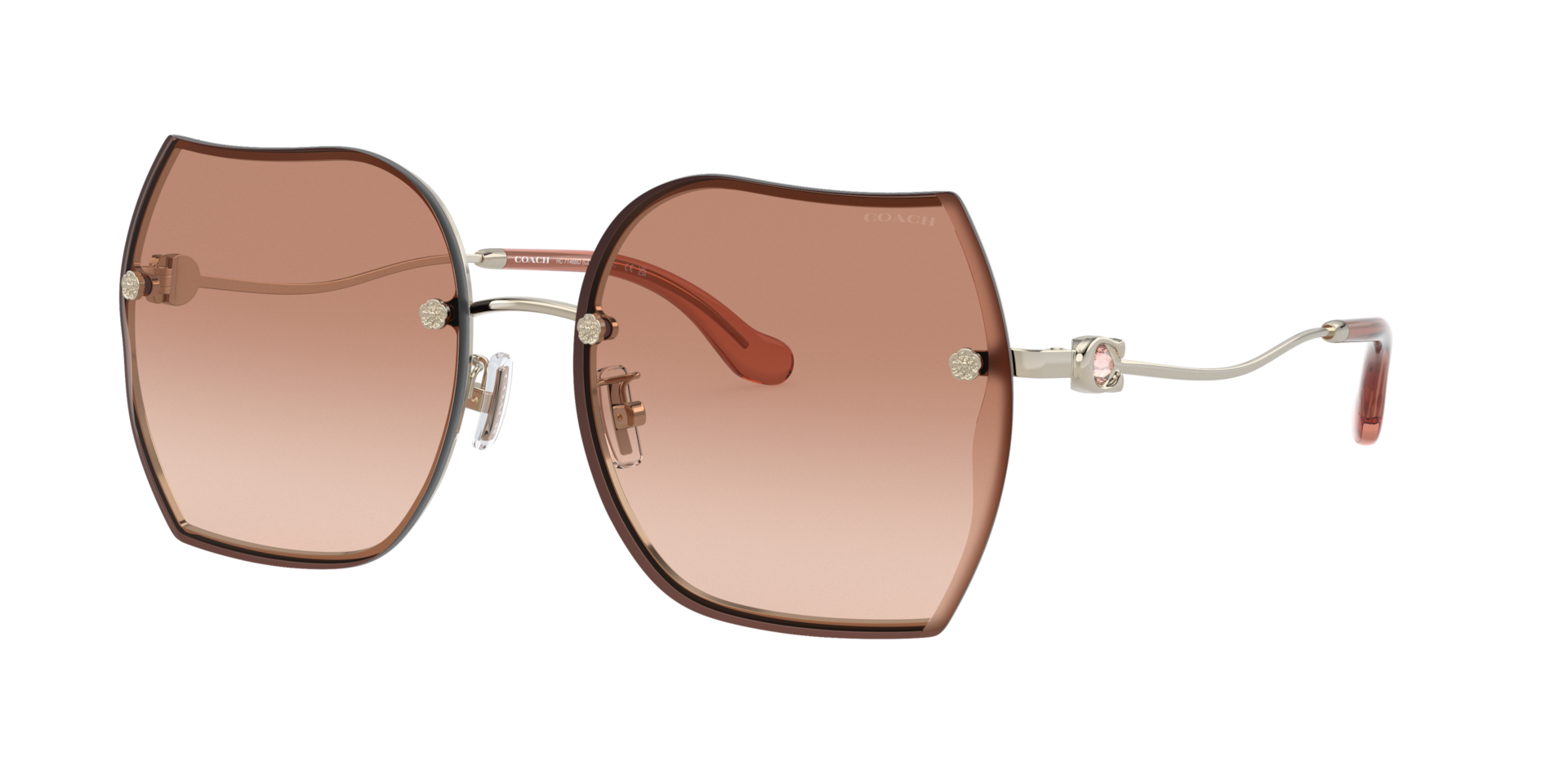 Coach Femme Sunglass CD454 - Couleur du Monture Or clair brillant Couleur de Lentille Dgrad marron 74 €
