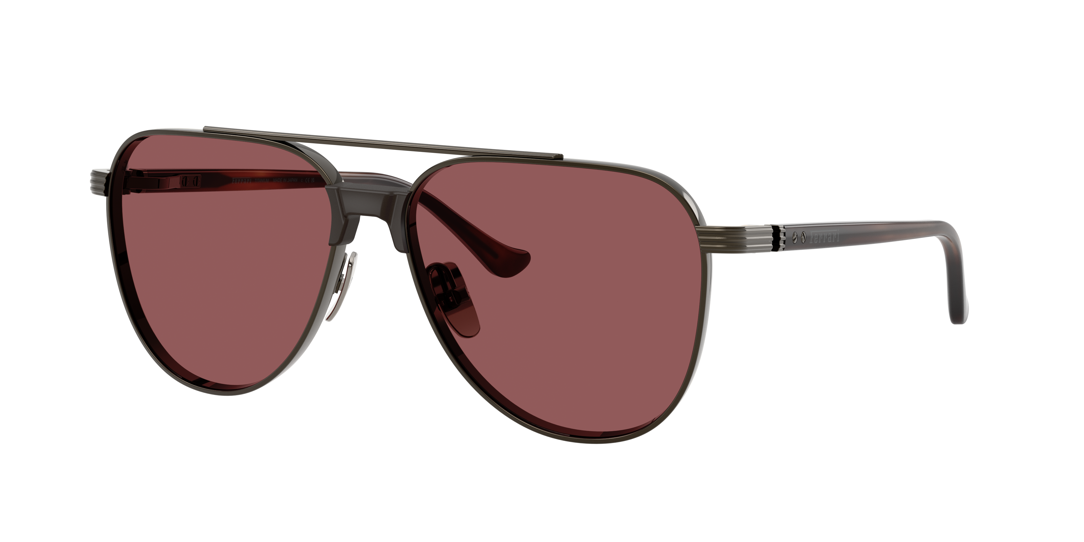 Ferrari Man Sunglass FH1028T -  Frame color: Gunmetal Shiny, Lens color: Red Contrast