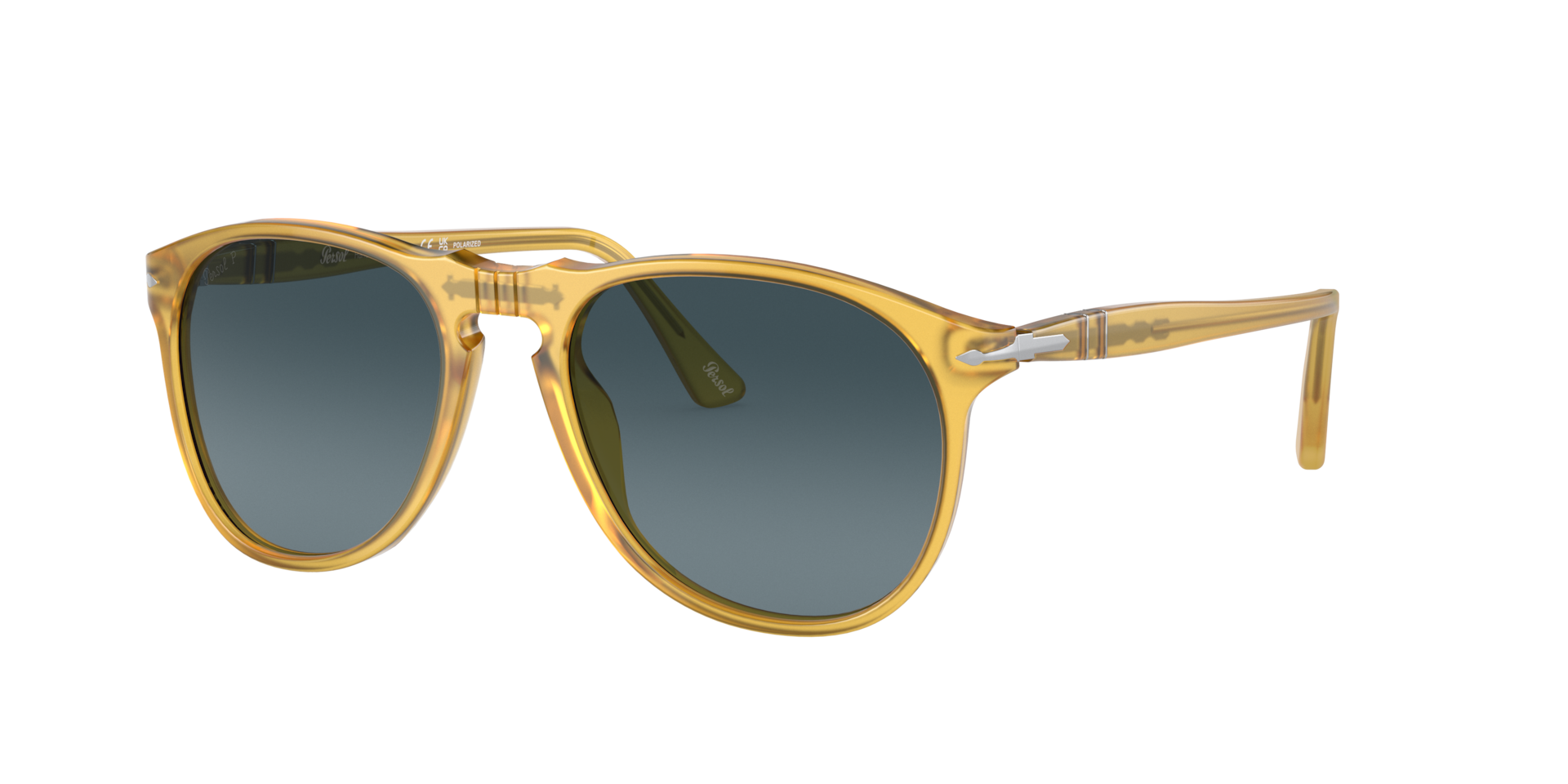Persol Man Sunglass PO9649S -  Frame color: Honey, Lens color: Light Blue