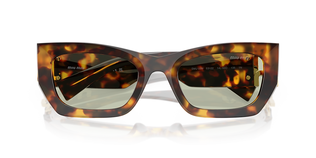 Miu Miu MU 09WS XL (53 - 22) with Green lenses and Tortoise frame