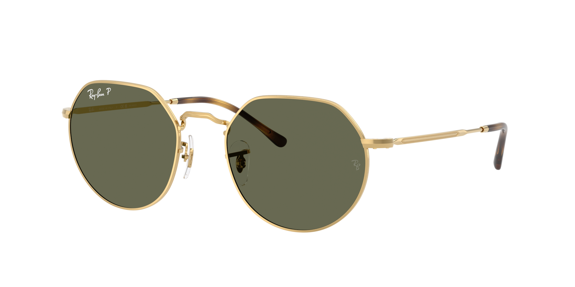 Ray-Ban Unisex Sunglass Jack - Rahmenfarbe: Arista, Linsenfarbe: Polarized Grün