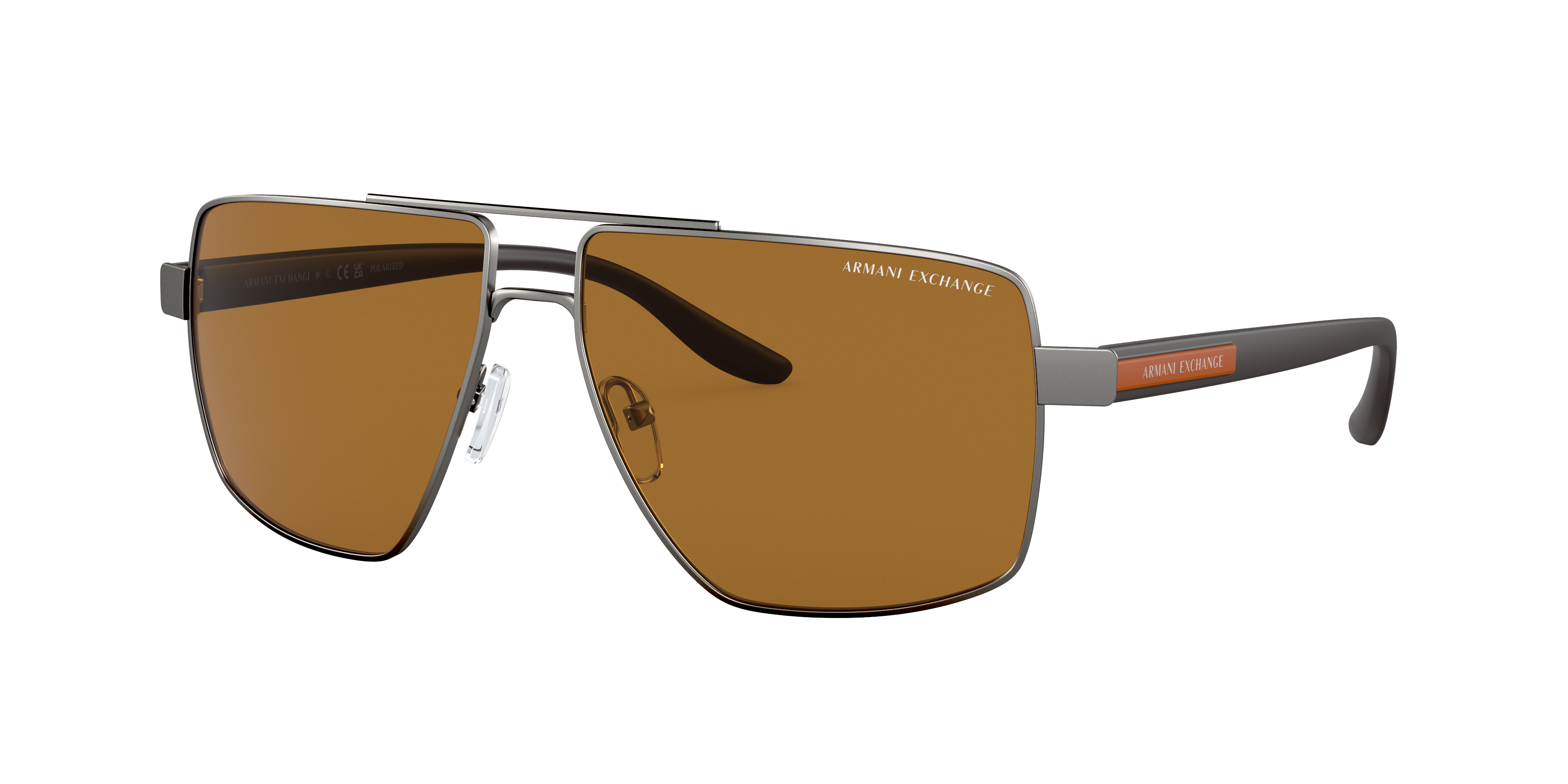 Armani Exchange Man Sunglass AX2037S -  Frame color: Matte Gunmetal, Lens color: Polar Brown