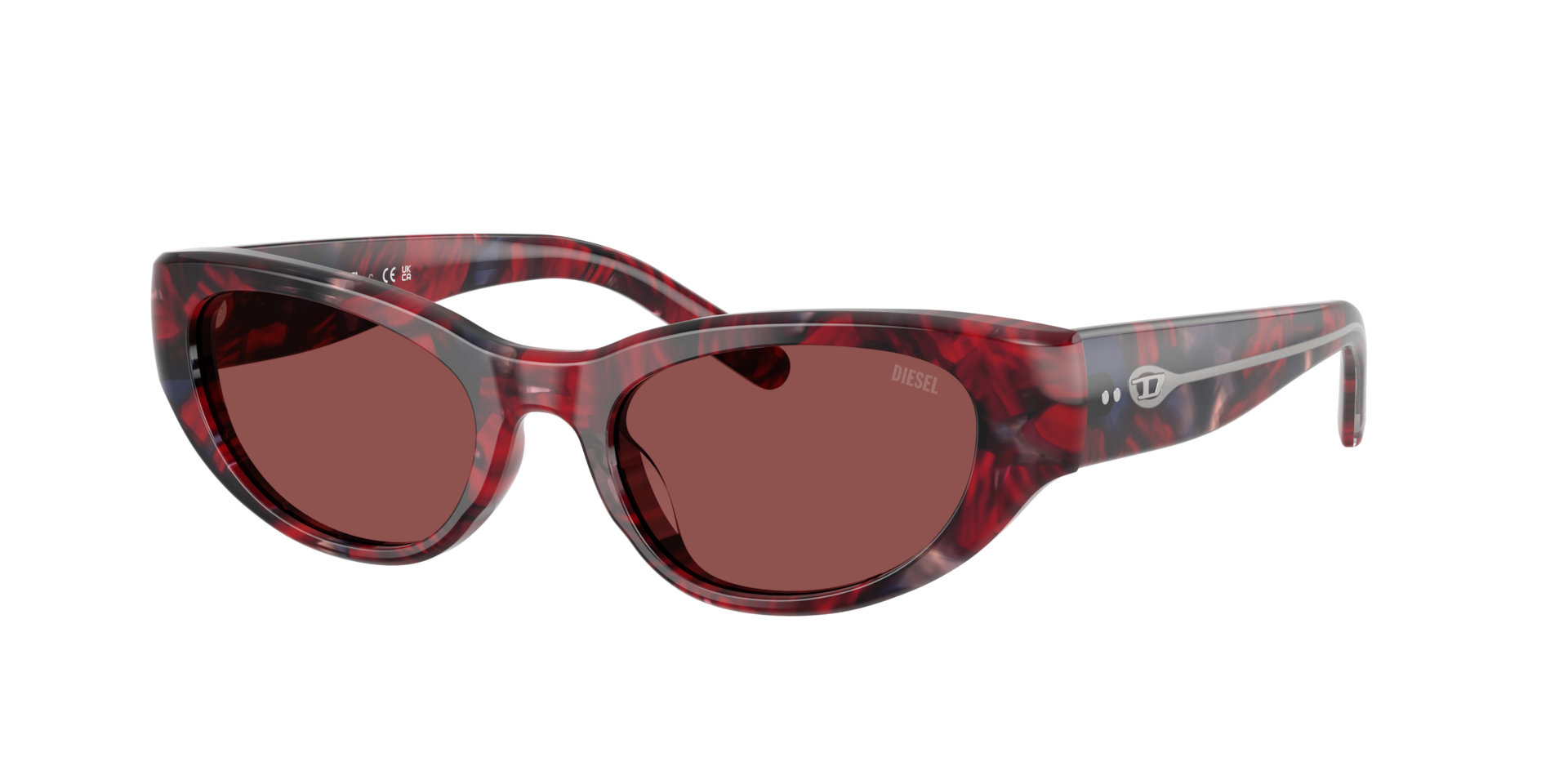 Diesel Unisex Purple Dl2010u 204075 Sunglasses Acetate Turtle Violet Cat Eye Normal - Image 2
