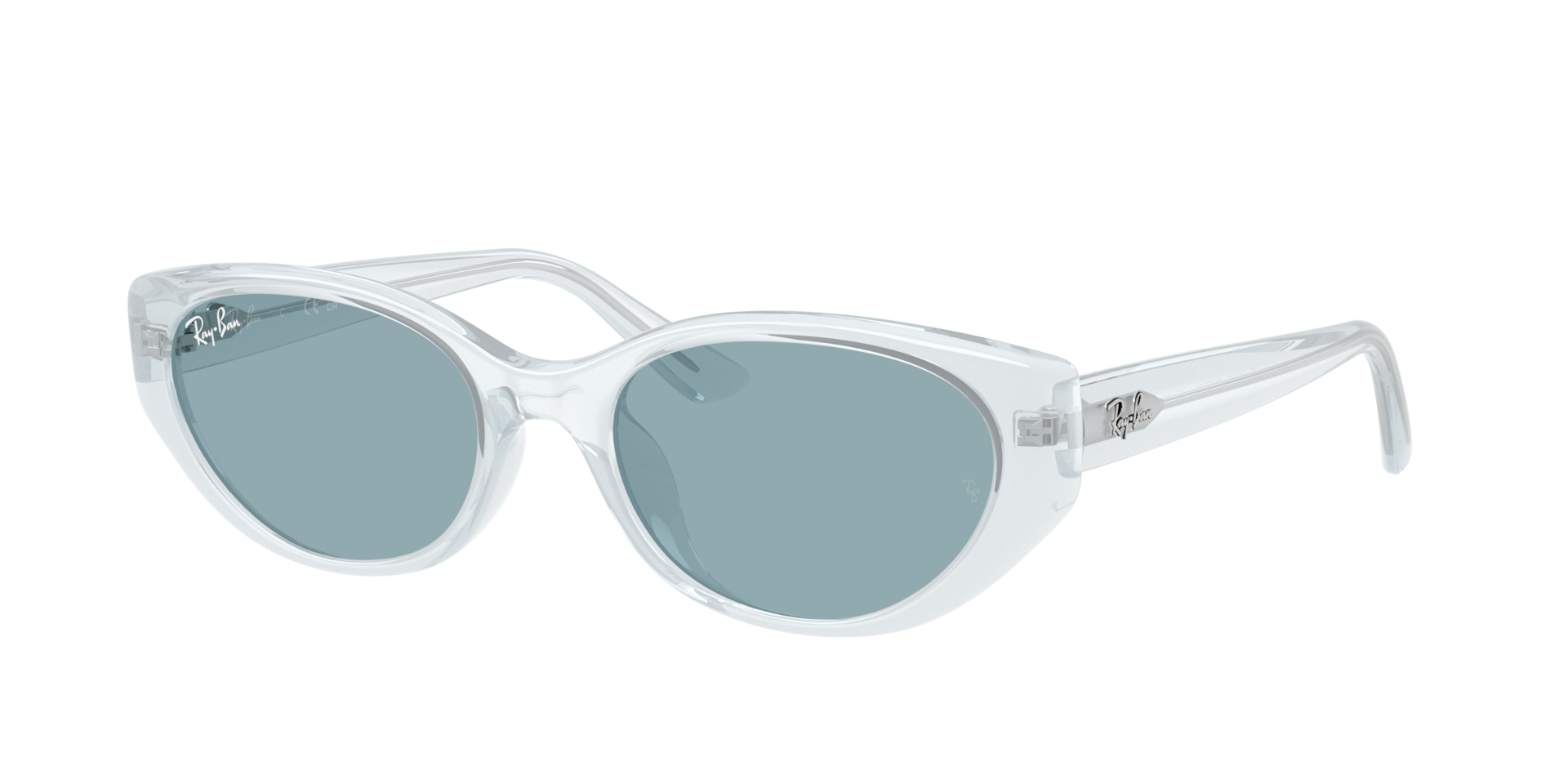 Ray-Ban Unisex Sunglass RB4457D Bio-Based - Couleur du Monture: Glacé transparent, Couleur de Lentille: Bleu
