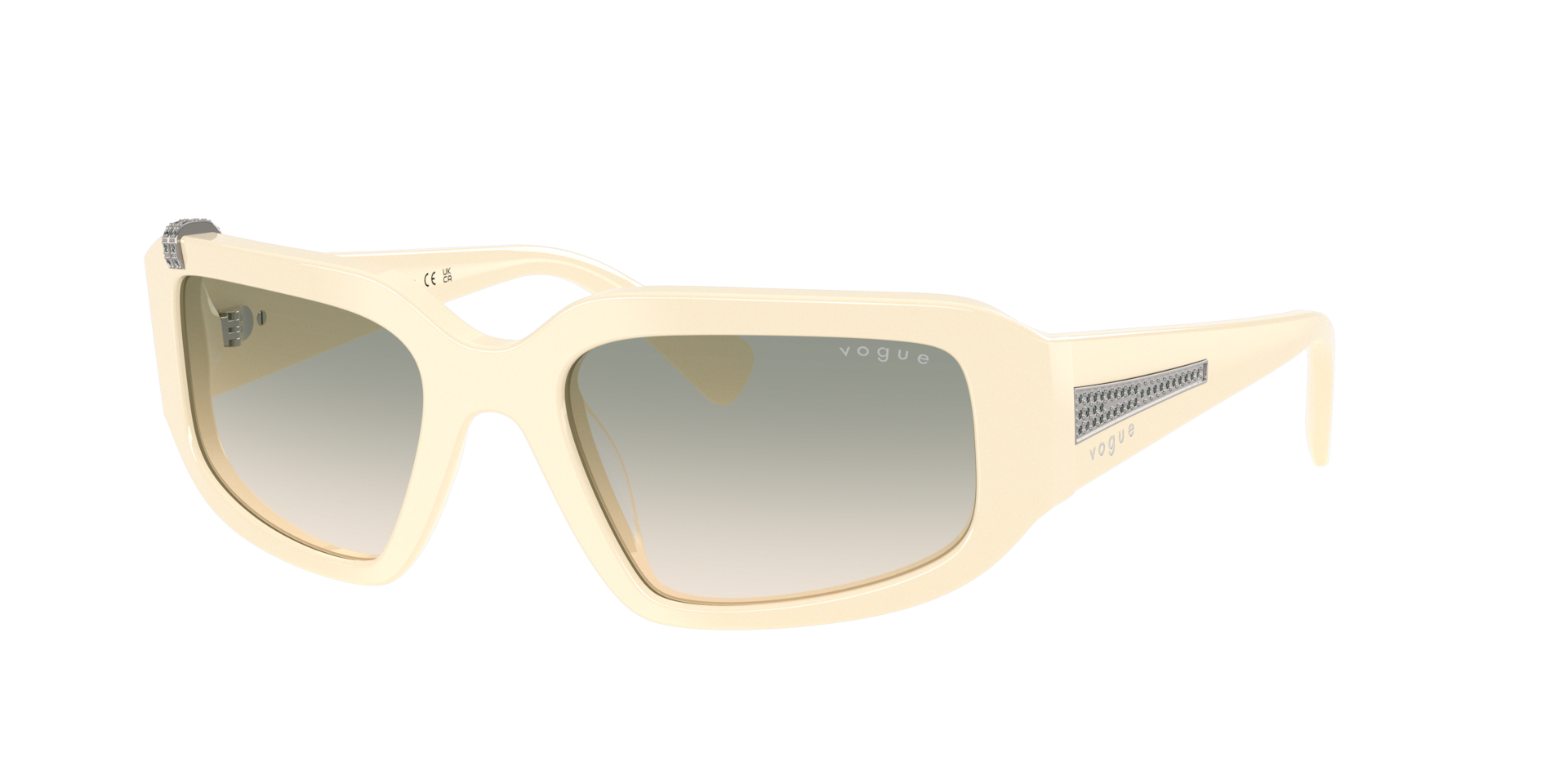 Vogue Eyewear Woman Sunglass VO5688SB -  Frame color: Full Ivory, Lens color: Light Brown Gradient Light Green