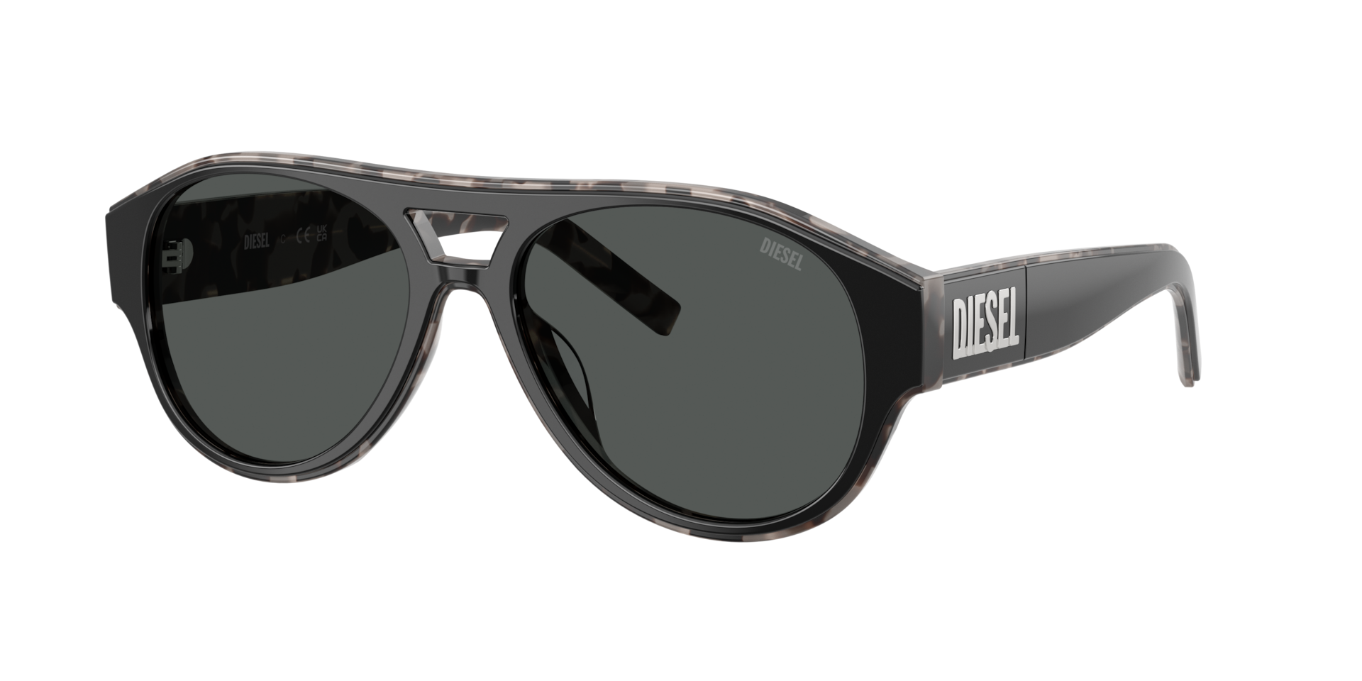 Diesel Unisex Black/Grey Dl2023u 206887 Sunglasses Acetate Round Normal - Image 2