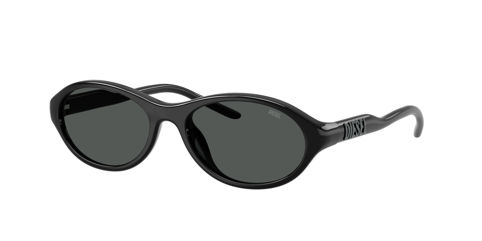 Diesel Unisex Sunglass DL3024U -  Frame color: Solid Black, Lens color: Dark Grey