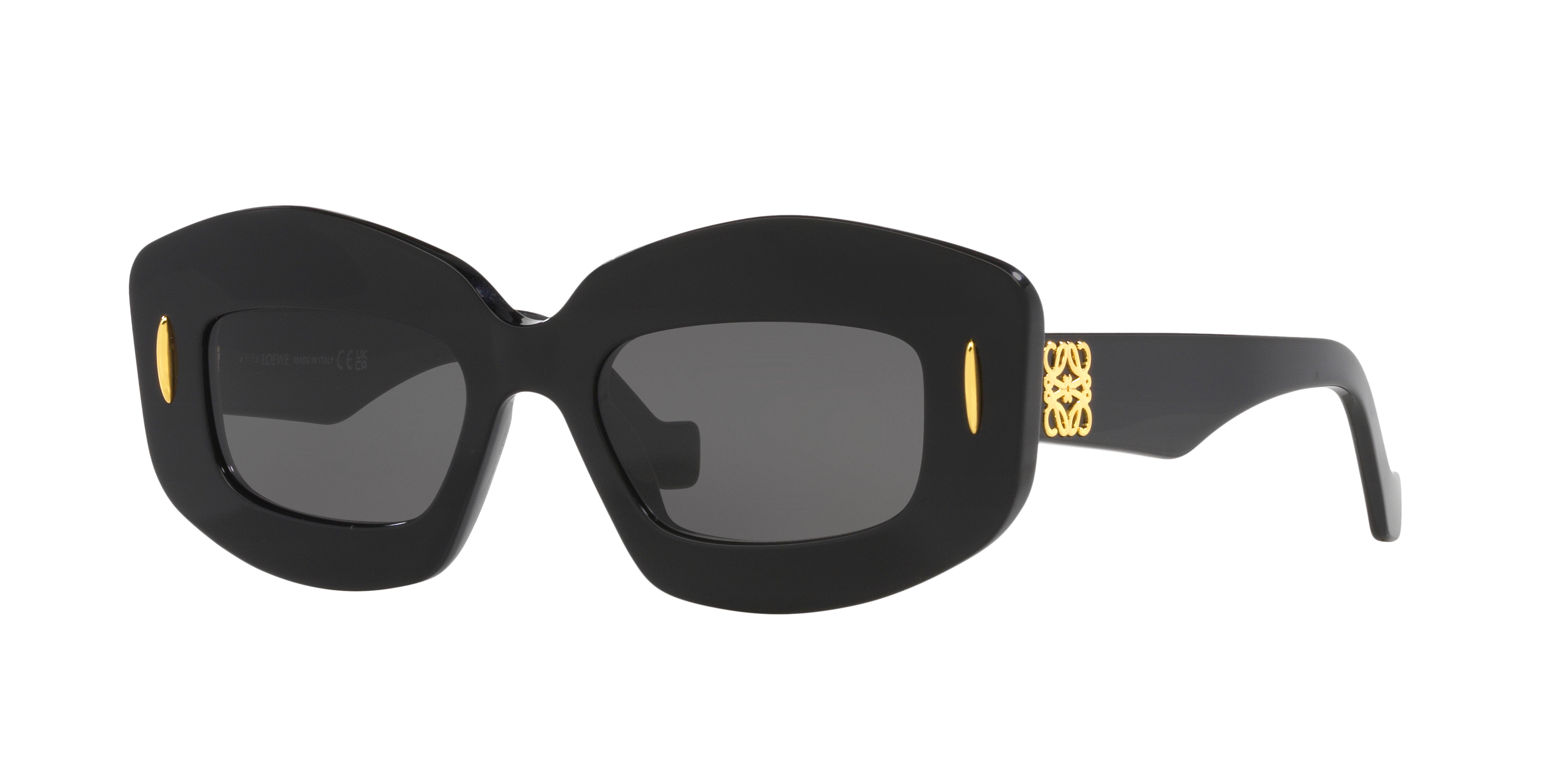 LOEWE（ロエベ）ラナウール地ノースリーブ/M/ブラック Loewe Chunky Anagram LW40114I XXS (49 - 19) with Grey lenses and