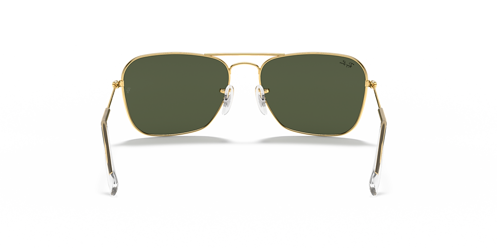 Ray-Ban Caravan XL (58 - 15) with Green lenses and Gold frame