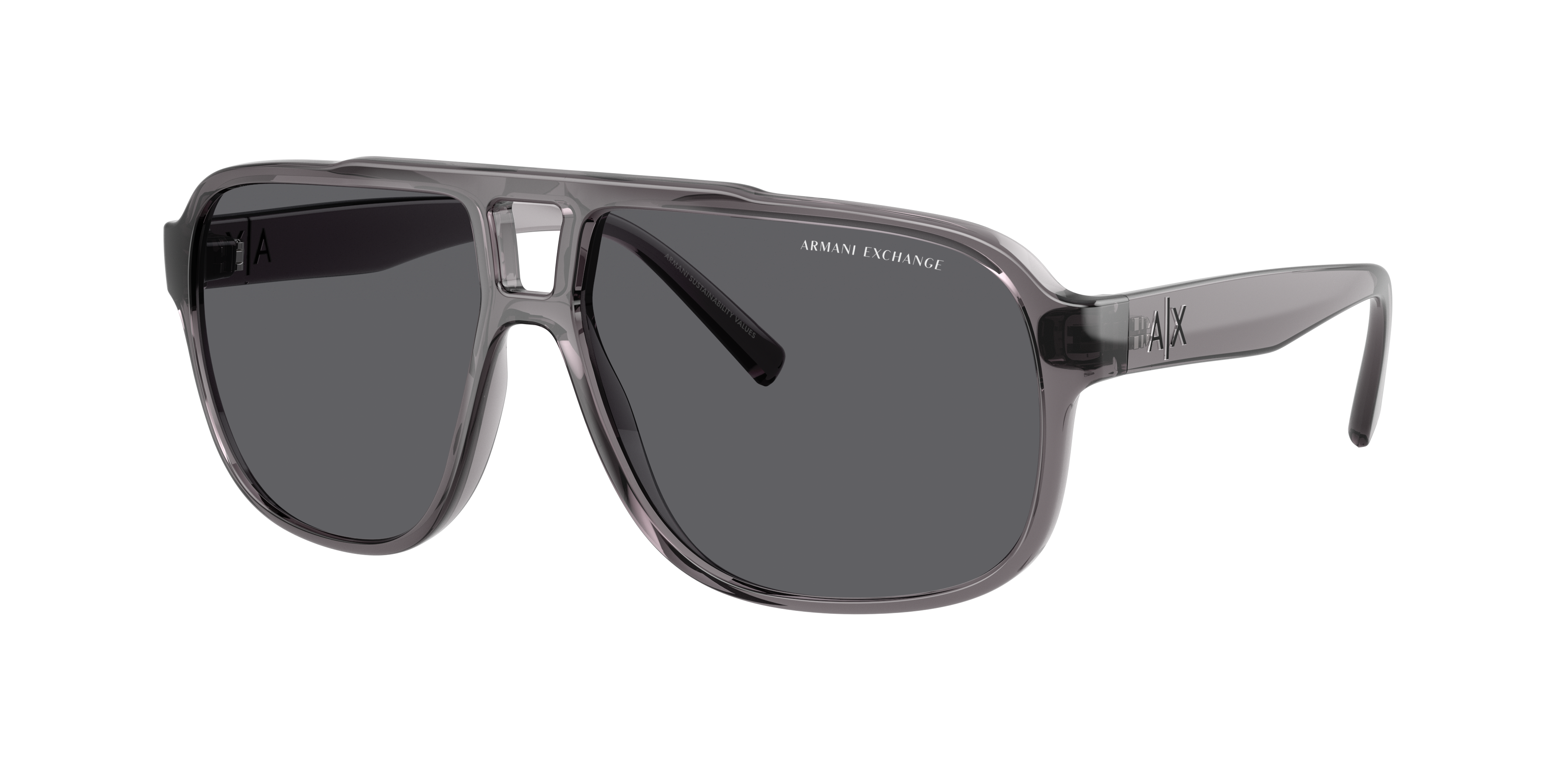 Armani Exchange Man Sunglass AX4104S -  Frame color: Shiny Transparent Grey, Lens color: Grey Polarized