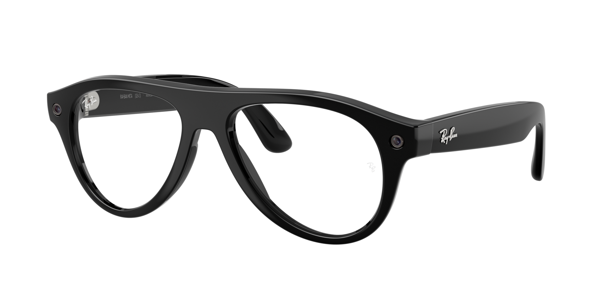 RayBan Unisex RayBan Meta Gen 3 Aviator Frame color Black Lens color ClearGreen
