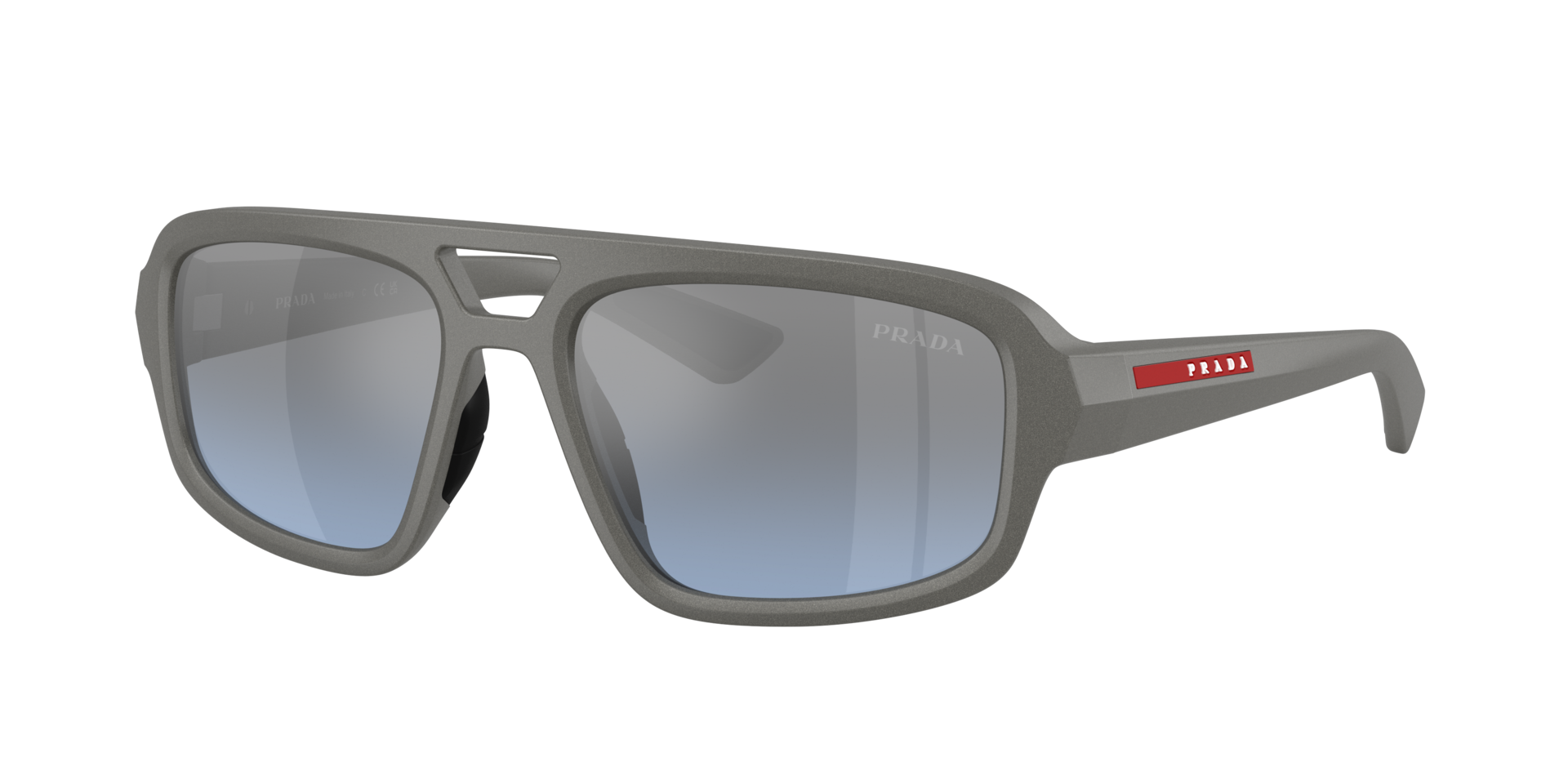 Prada Linea Rossa Mann Sunglass PS B11SU - Rahmenfarbe: Metal Grey, Linsenfarbe: Hellblau Silber verspiegelt Verlauf