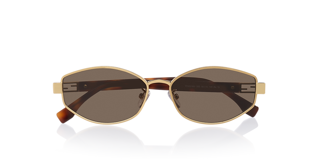Fendi Gold Frame Sunglasses with Brown Lenses Fendi Square Gold Tone Frame / Brown Lenses Sunglasses  main image 2