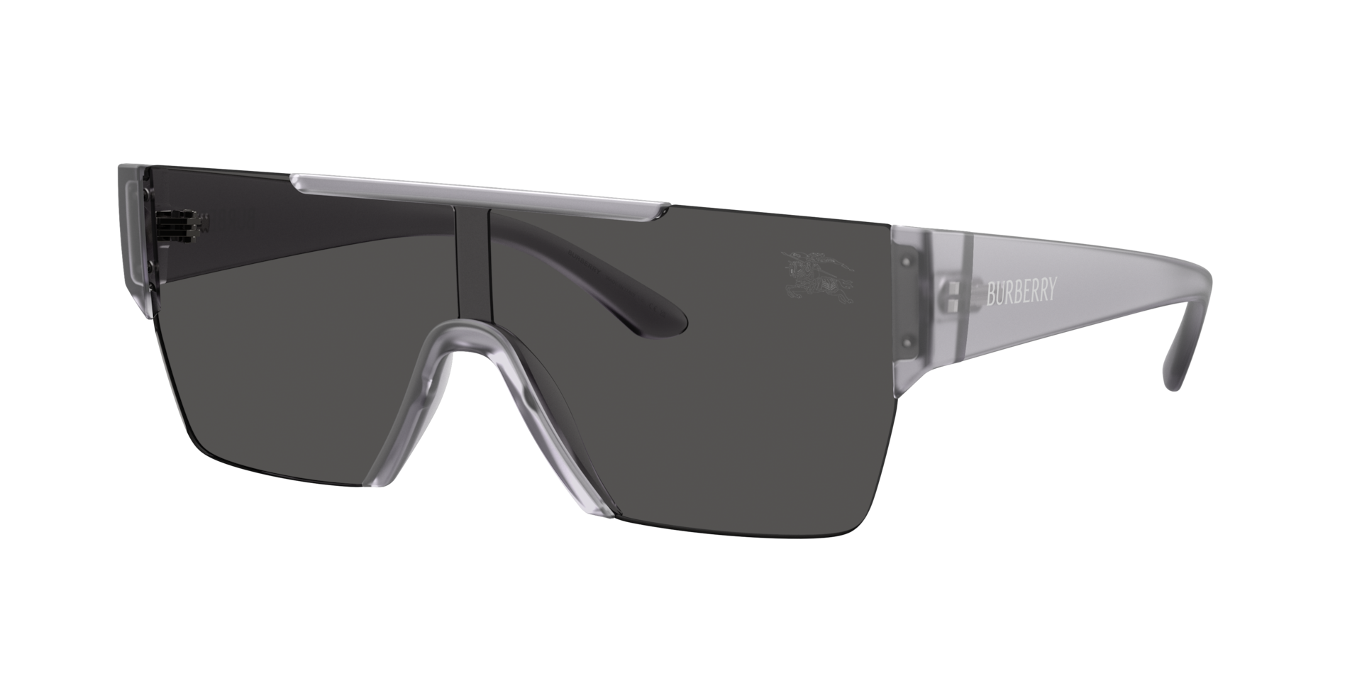 Burberry Mann Sunglass BE4291 - Rahmenfarbe: Transparent Matte Grey, Linsenfarbe: Dunkelgrau