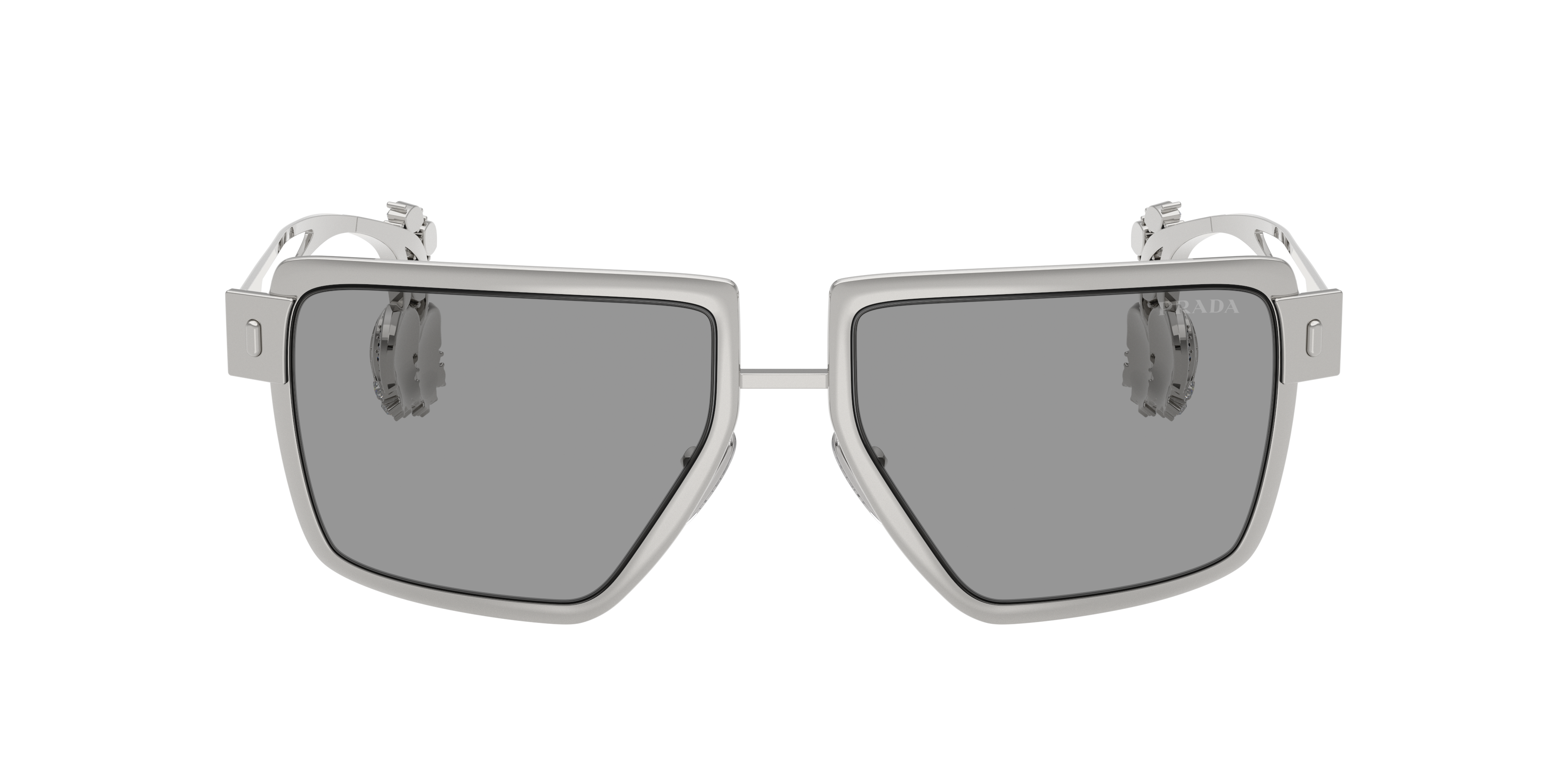 PRADA クロシェベレー IHC266 2M2P ラフィア Prada PR D56S L (55 - 17) with Grey lenses and Silver frame