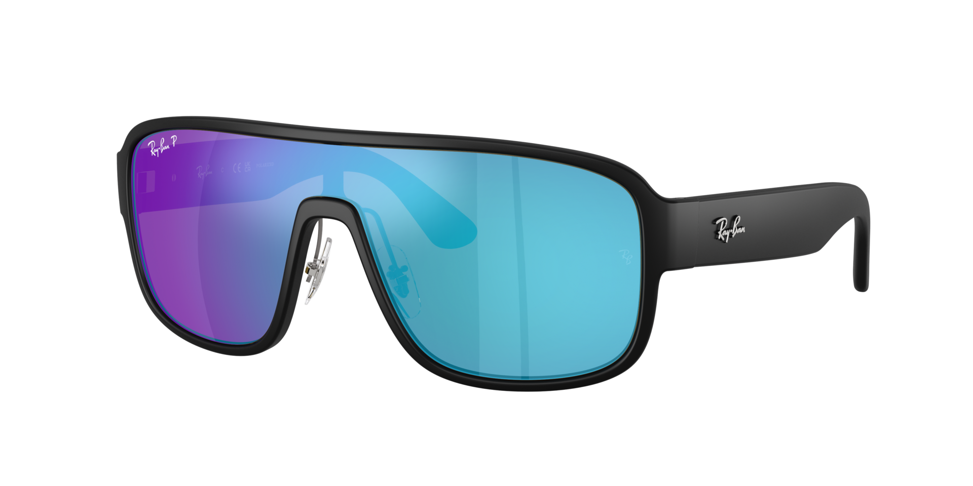 Ray-Ban Unisex Sunglass RB2229 Polarized+ Lenses - Couleur du Monture: Noir, Couleur de Lentille: Polarisé+ Bleu miroir Vert