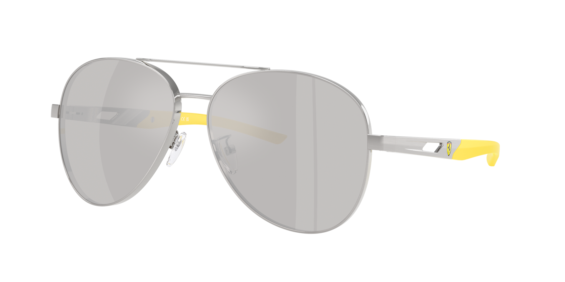 Scuderia Ferrari Unisex Sunglass FZ5002D -  Frame color: Brushed Silver, Lens color: Mirror Silver