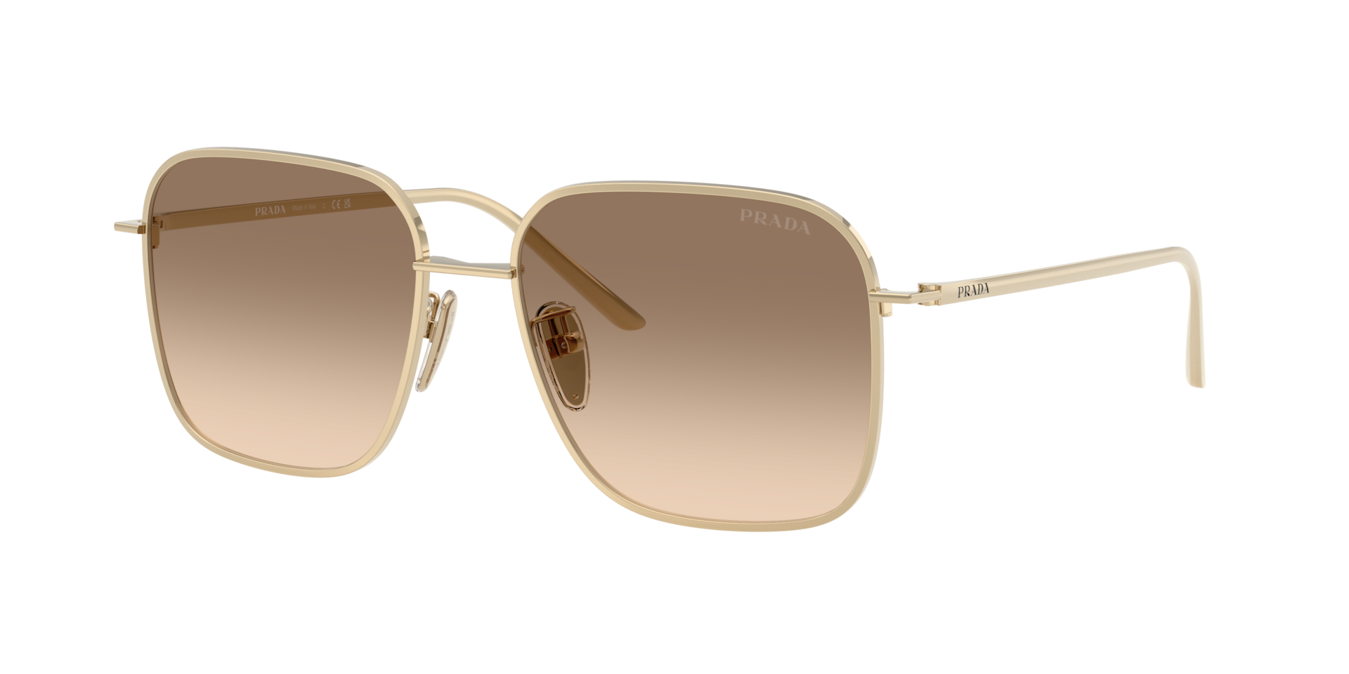 Prada PR C54SD XL (57 - 17) with Brown lenses and Gold frame