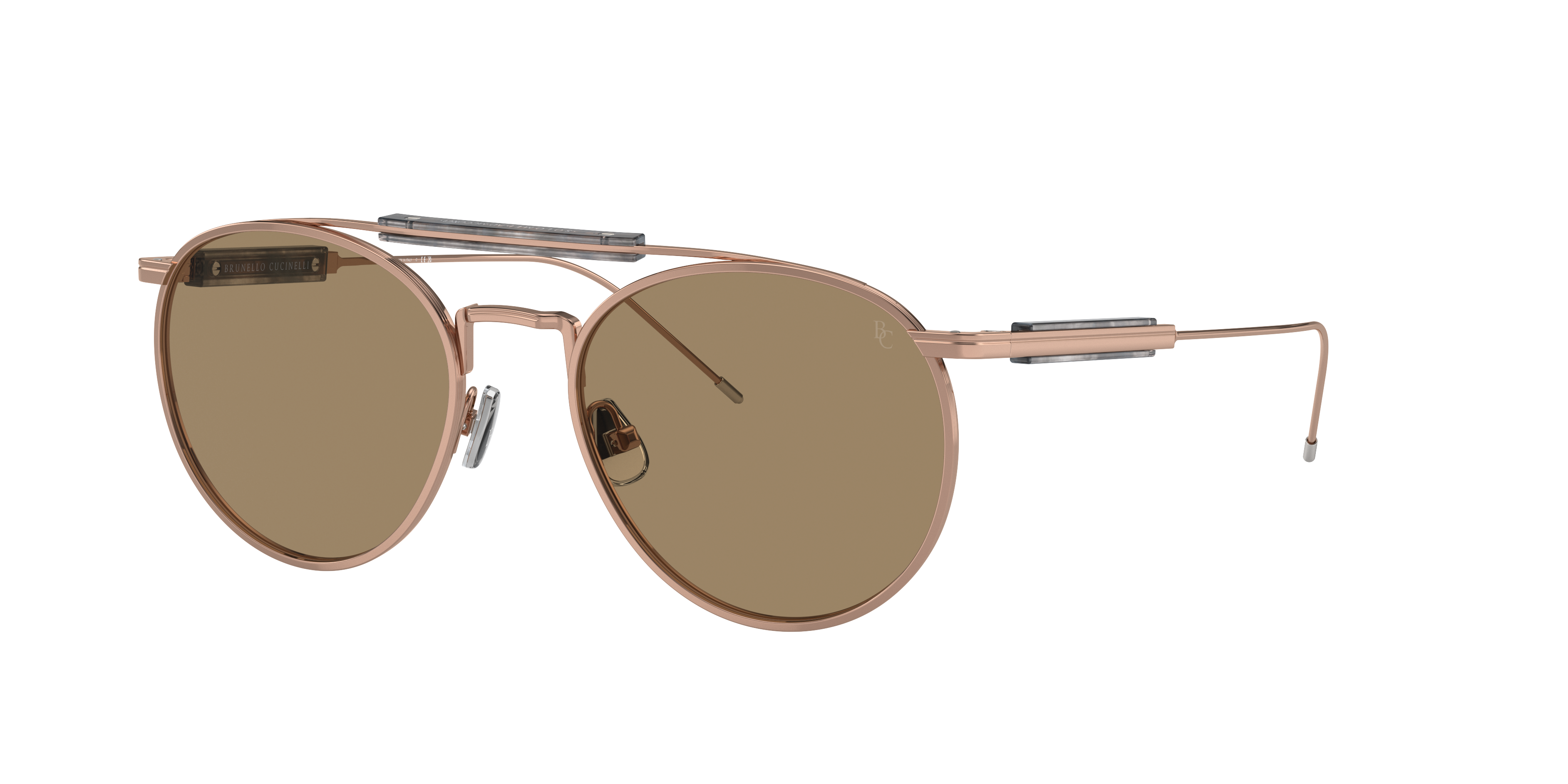 Brunello Cucinelli Unisex Sunglass BC2004ST -  Frame color: Rose Gold, Lens color: Nocciola