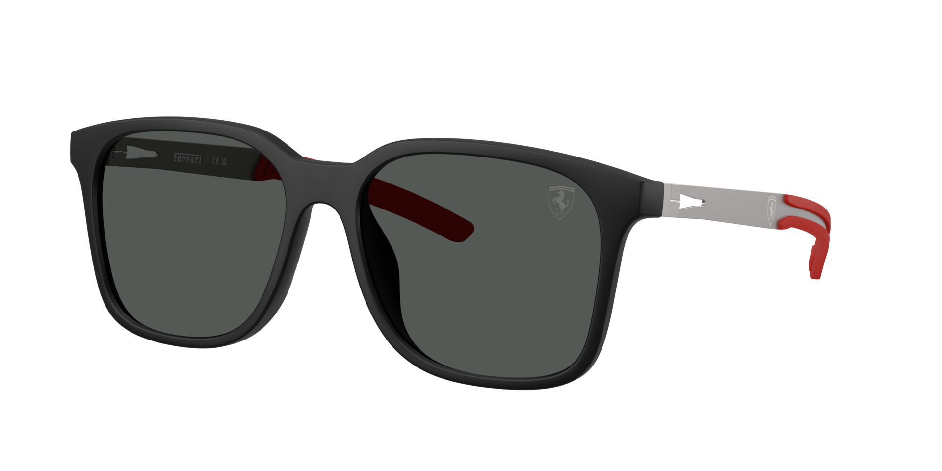 Ferrari Scuderia Unisex Grey Fz6025d 504/87 Sunglasses Injected Black Squared Normal - Image 3