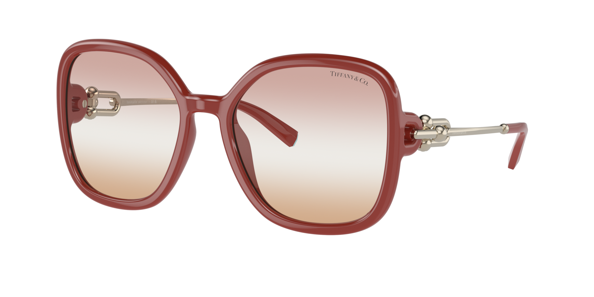 Tiffany Co Femme Sunglass TF4202U - Couleur du Monture Lie de vin uni Couleur de Lentille Gradient Pink Gradient Brown 163 €