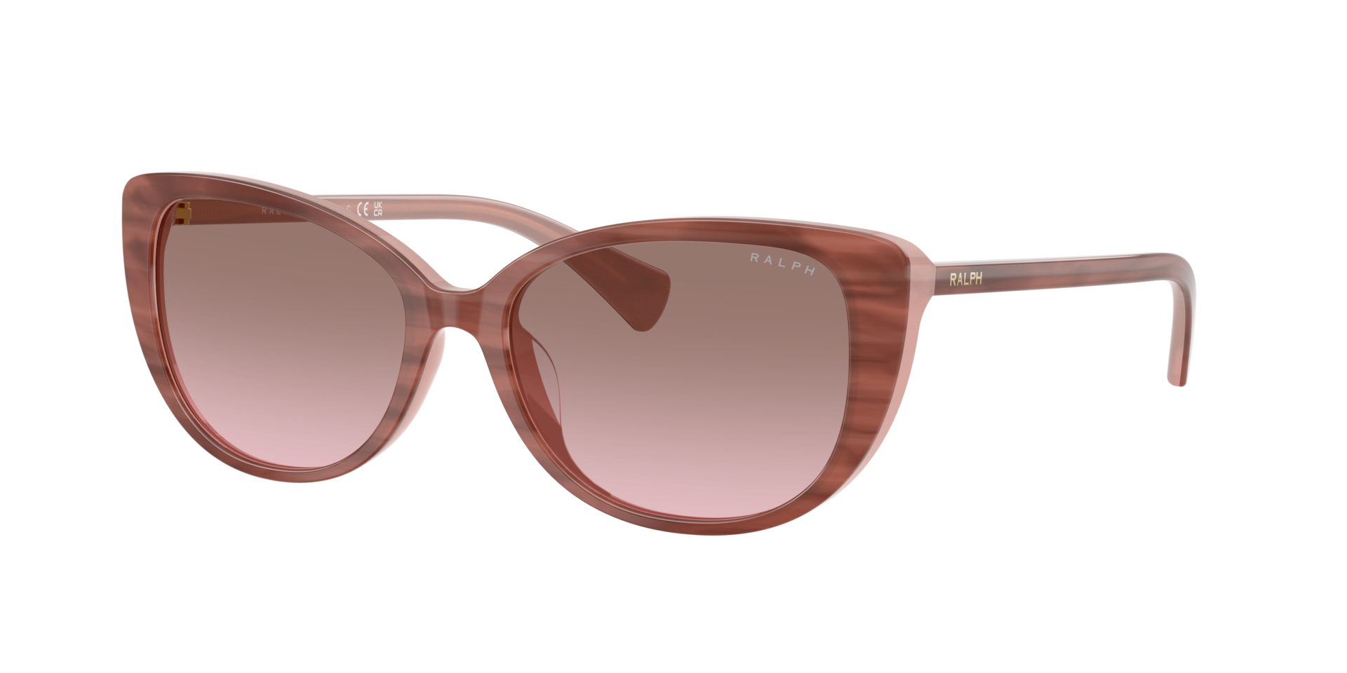 Ralph Vrouwelijk Sunglass RA5340U -  Framekleur: Roze gestreept, Lenskleur: Gradiënt Violet