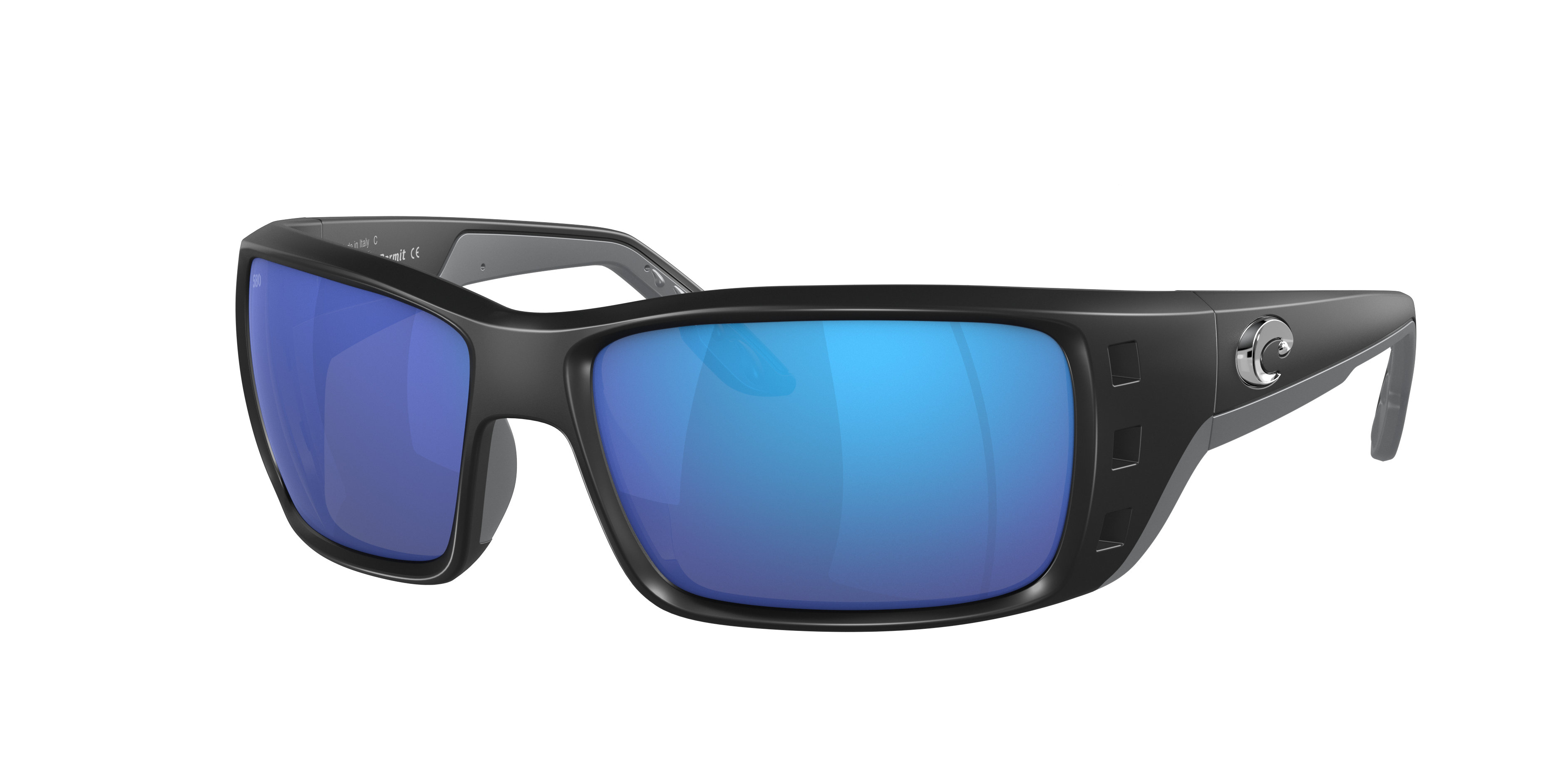 Costa Man Sunglass Permit -  Frame color: Matte Black, Lens color: Blue Mirror