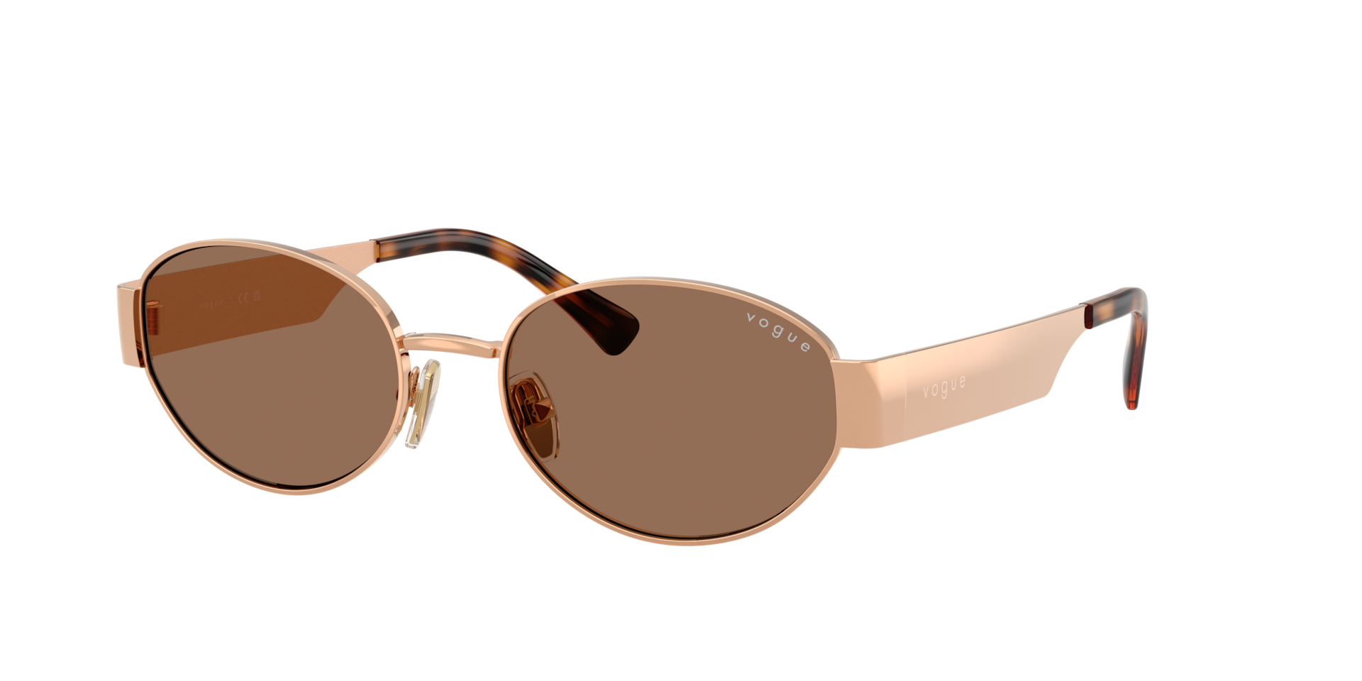 Vogue Eyewear Gold/Brown Vo4362s 515273 Woman Sunglasses Metal Round Normal - Image 2