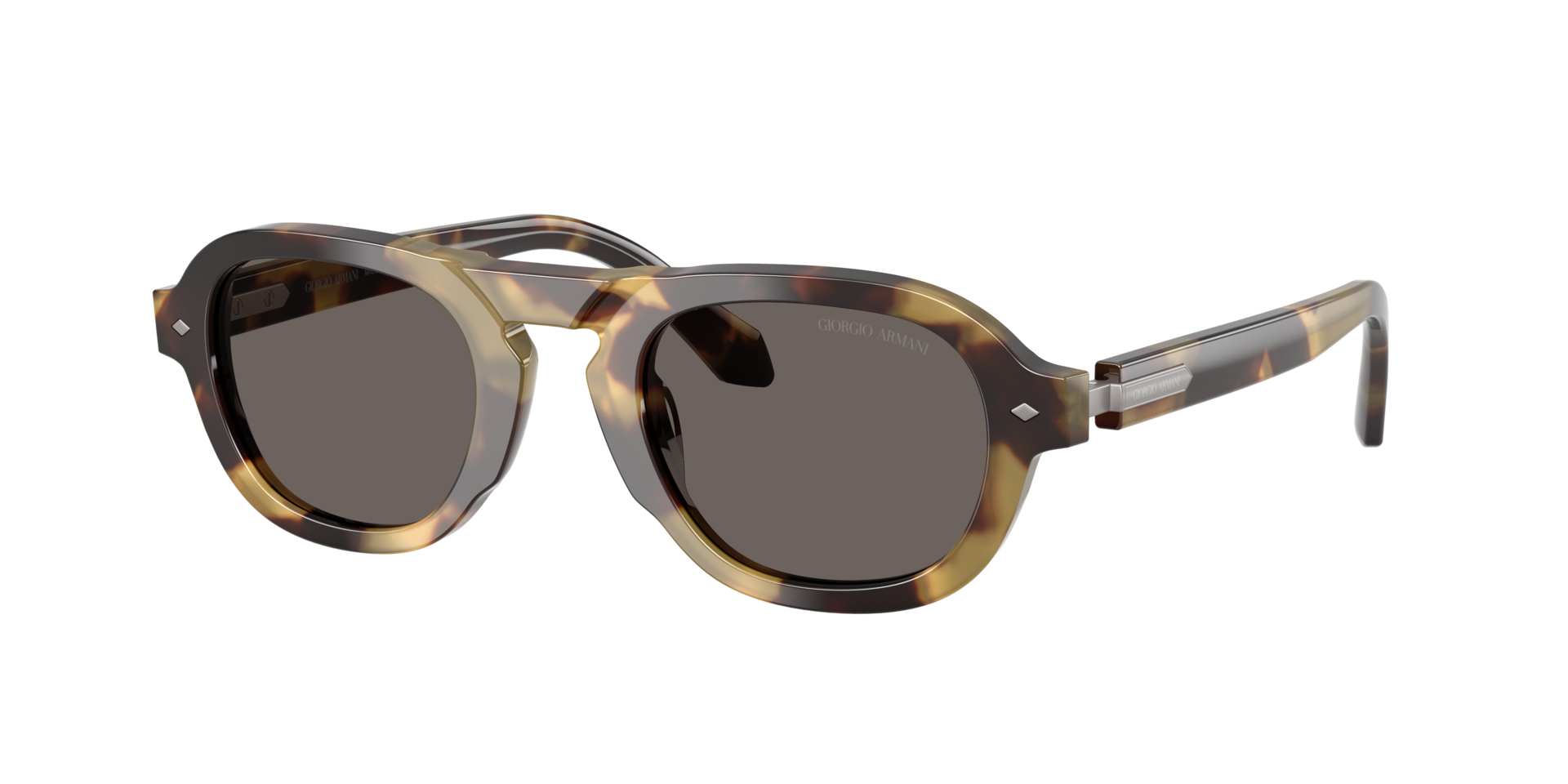 Giorgio Armani Grey Ar8244 6301B1 Man Sunglasses Acetate Turtle Pillow Normal - Image 4