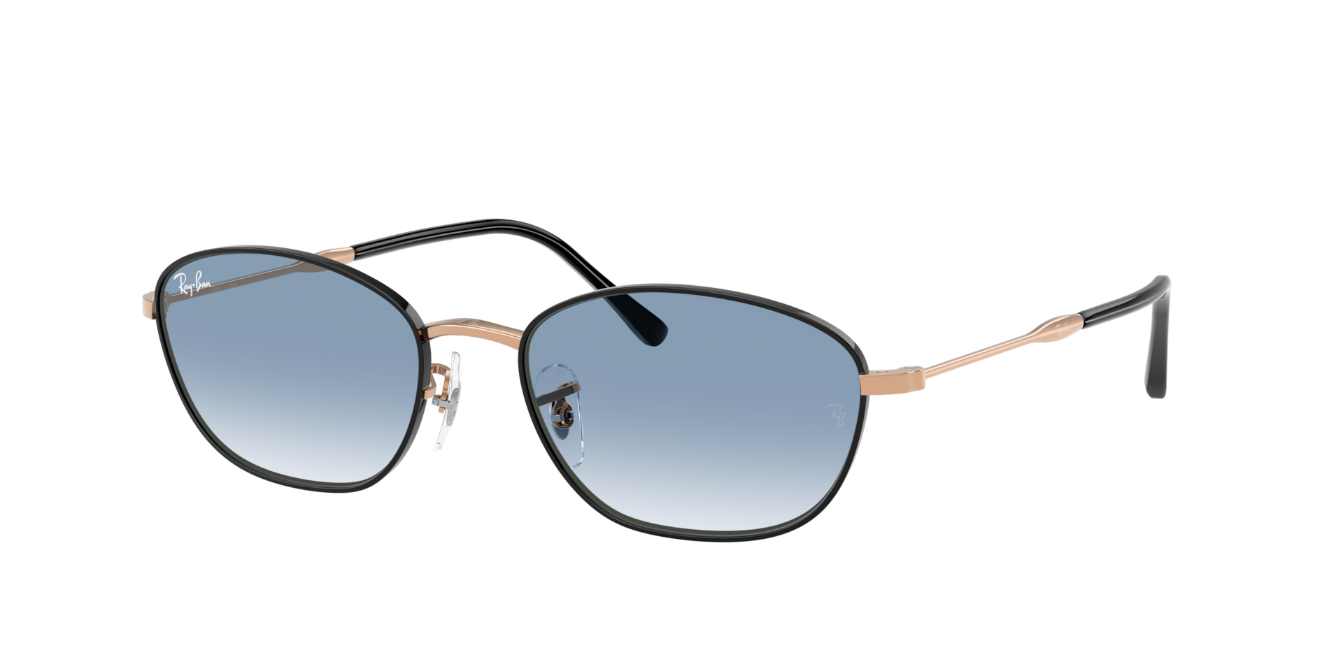 Ray-Ban Woman Sunglass RB3749 -  Frame color: Black On Rose Gold, Lens color: Clear Gradient Blue