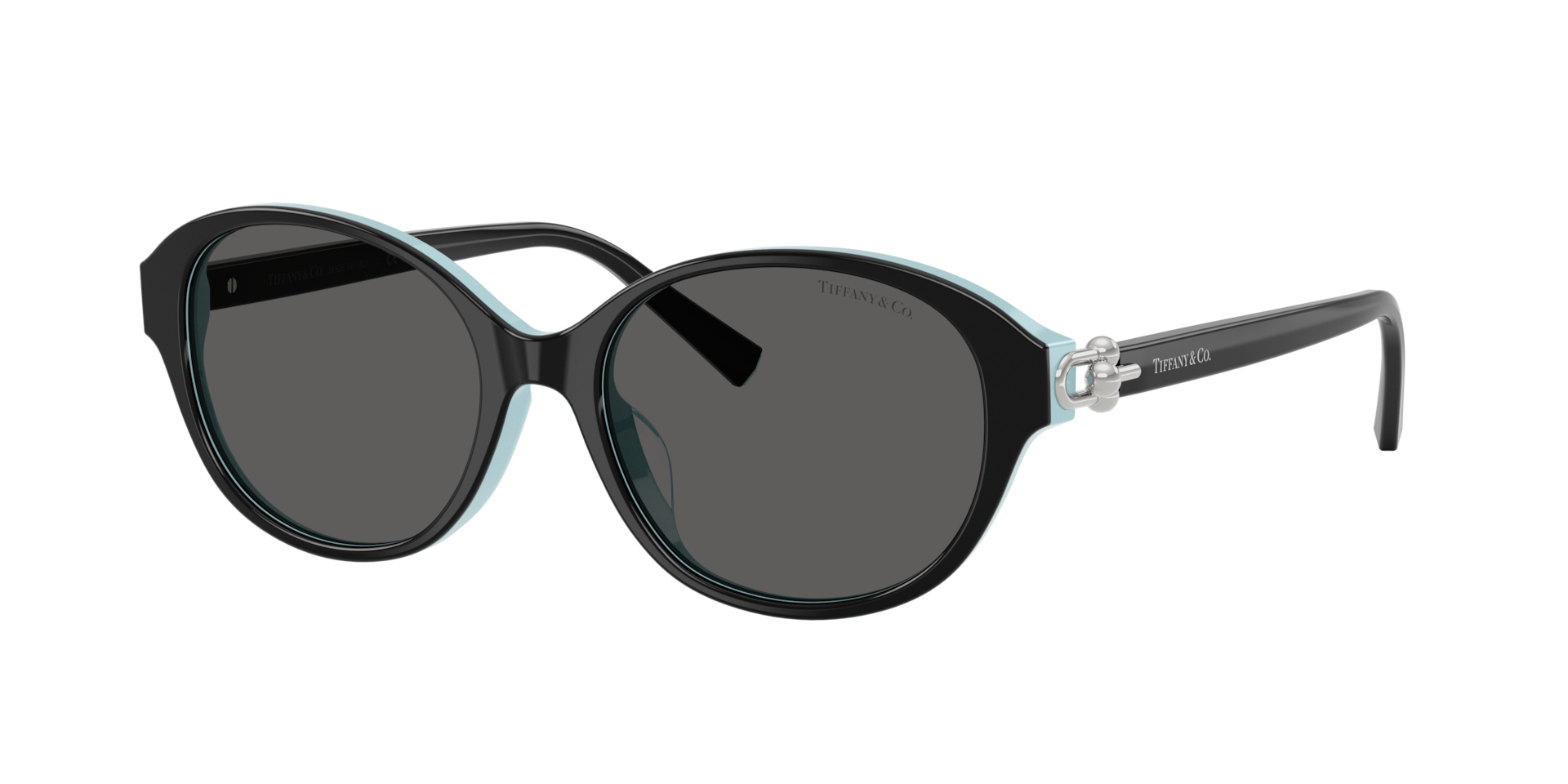 Tiffany & Co. Woman Sunglass TF4263D -  Frame color: Black On Tiffany Blue, Lens color: Dark Grey