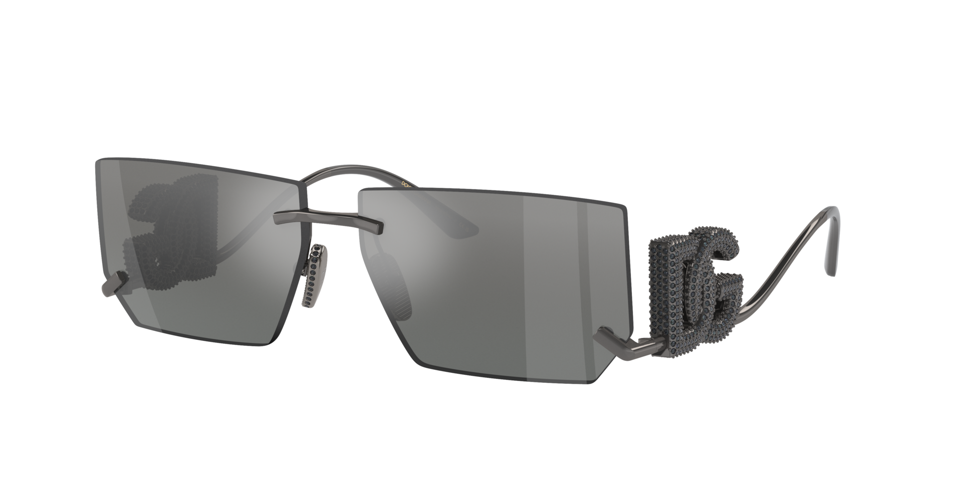 DolceGabbana Femme Sunglass DG2304B - Couleur du Monture Gunmetal fonc Couleur de Lentille Gris dgrad Argent effet miroir 2310 €