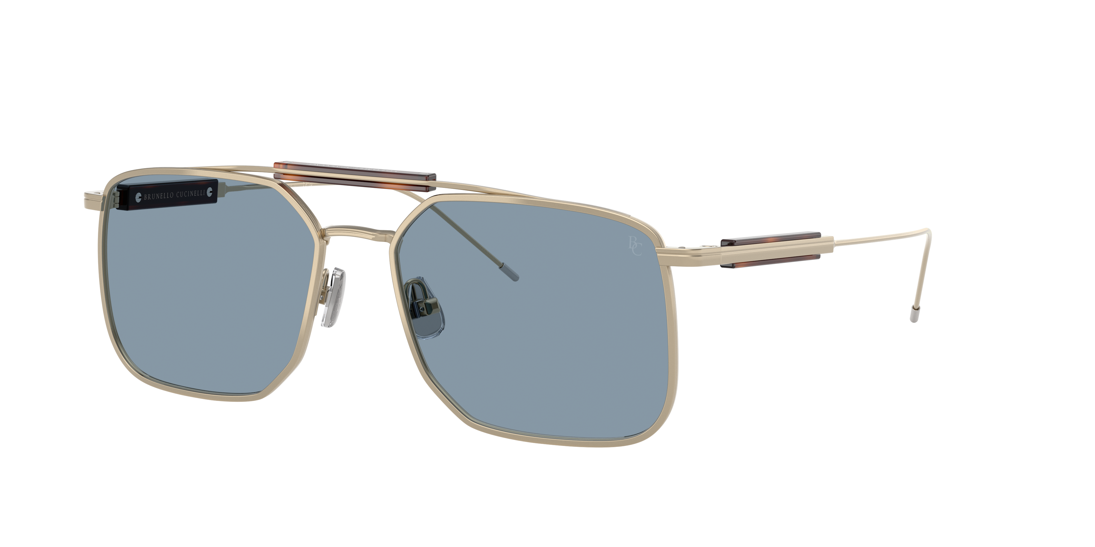 Brunello Cucinelli Man Sunglass BC2005ST -  Frame color: Gold, Lens color: Blue