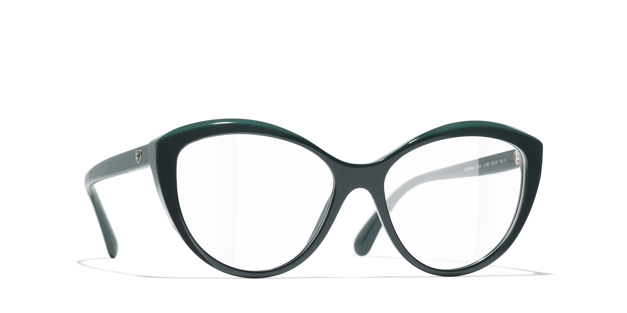 Chanel Woman Sunglass Cat Eye Eyeglasses CH3464 -  Frame color: Green, Lens color: Demo Lens