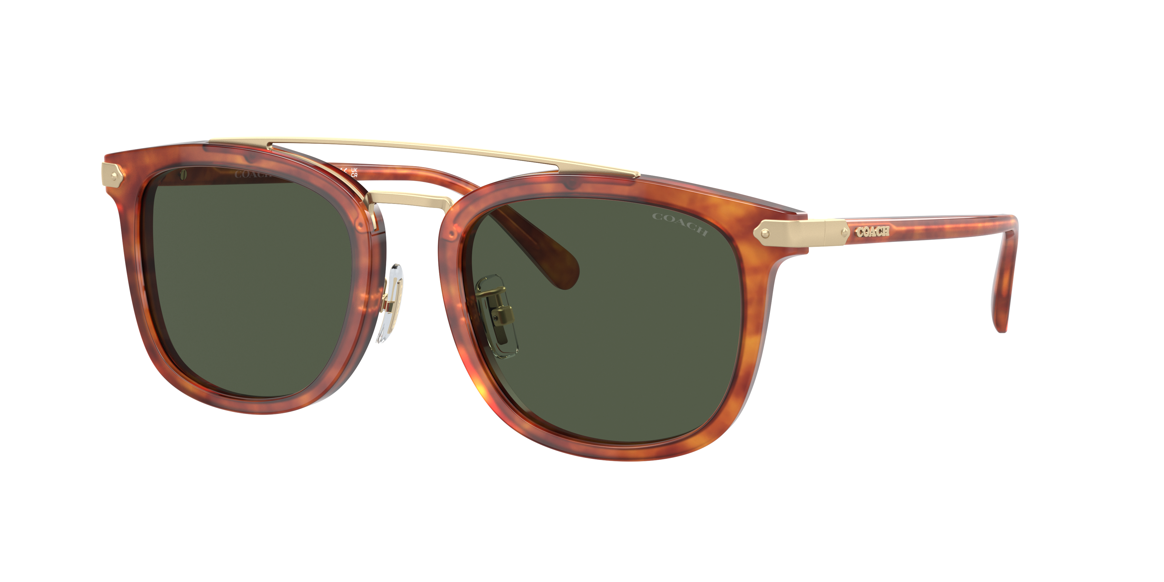 Coach Man Sunglass CL913 -  Frame color: Caramel Tortoise, Lens color: Army Green