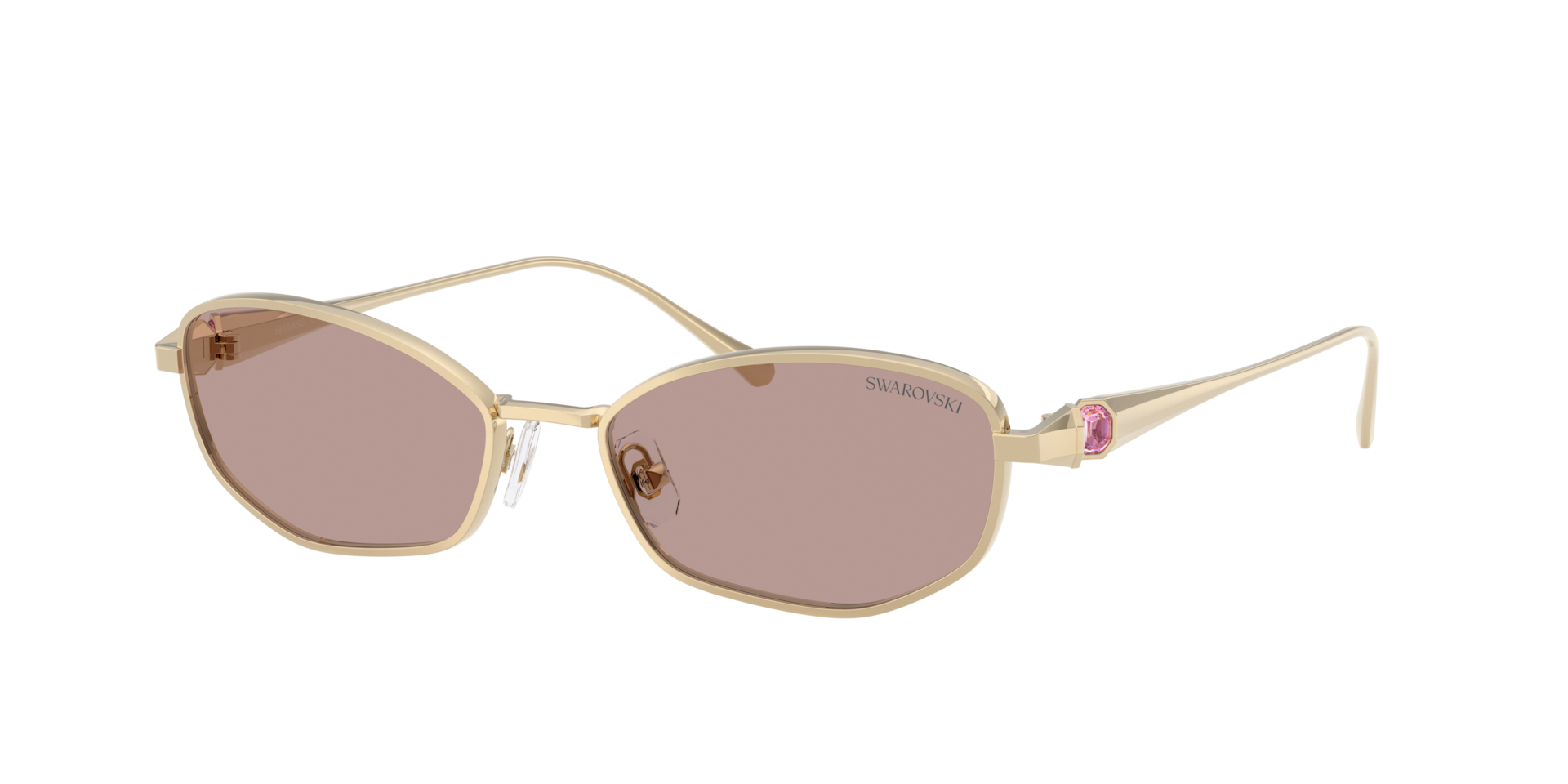 Swarovski Gold/Brown Sk7042 40137N Woman Sunglasses Metal Pillow Normal - Image 2