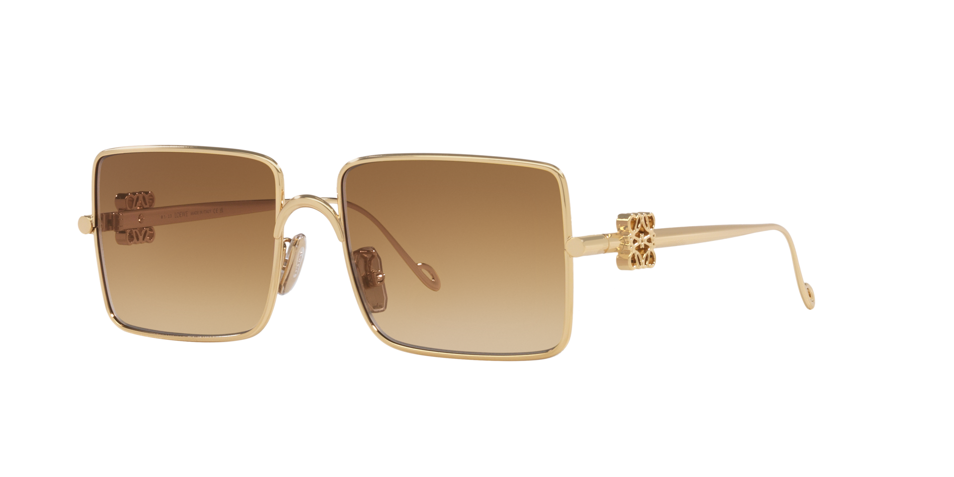 Loewe Femme Sunglass Refined Metal Lw40106U - Couleur du Monture Or Couleur de Lentille Brun 185 €