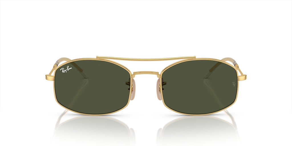 Ray-Ban RB3719 L (54 - 20) with Green lenses and Gold frame  display picture 1