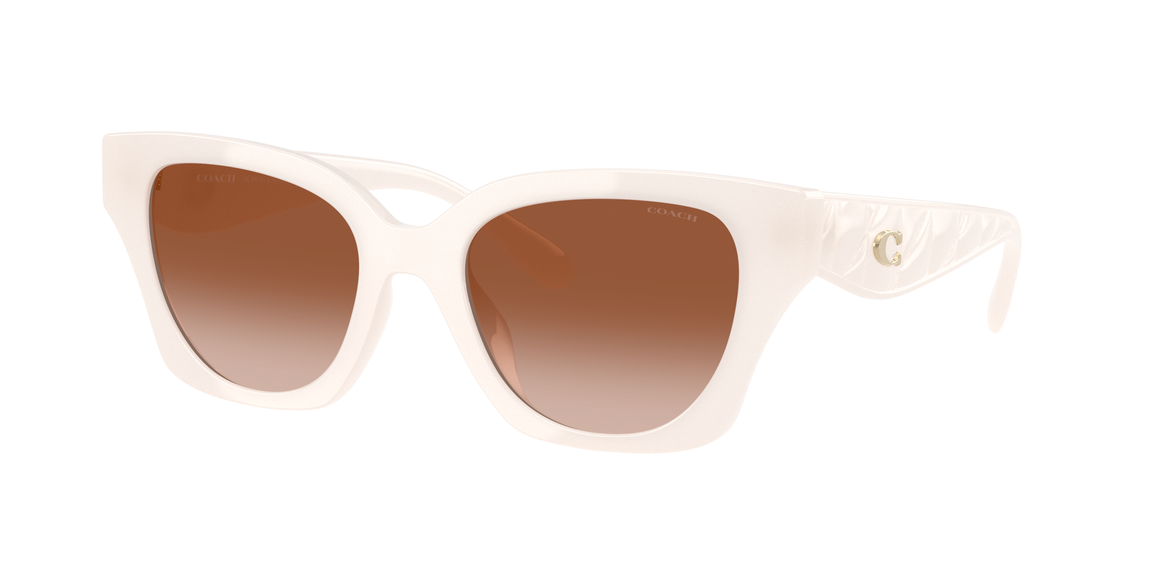 Coach Woman Sunglass CAD18 -  Frame color: Milky Cloud, Lens color: Brown Gradient