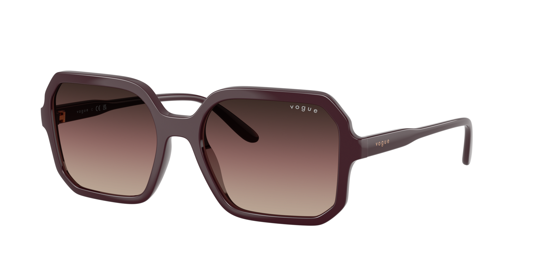 Vogue Eyewear Woman Sunglass VO5696S -  Frame color: Full Bordeaux, Lens color: Brown Gradient/Purple Gradient Black