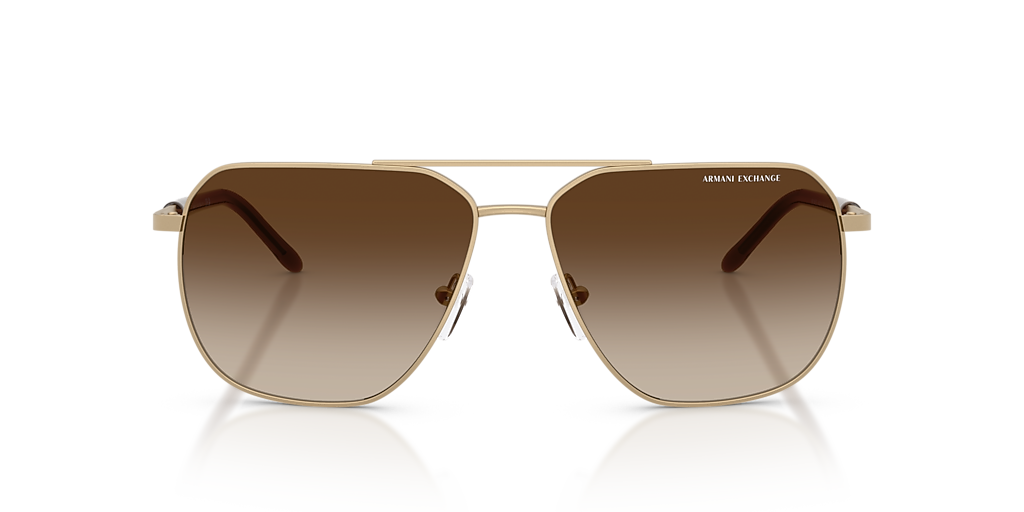 Armani Exchange Silver Frame Sunglasses with Brown Gradient Lenses Armani Exchange AX2056S - Geometric Matte Silver Frame  main image 2