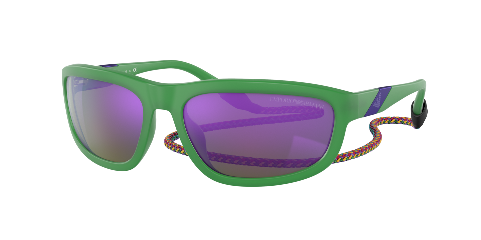 Emporio Armani Homme Sunglass EA4183U - Couleur du Monture Vert opaline mat Couleur de Lentille Violet effet miroir gris 85 €