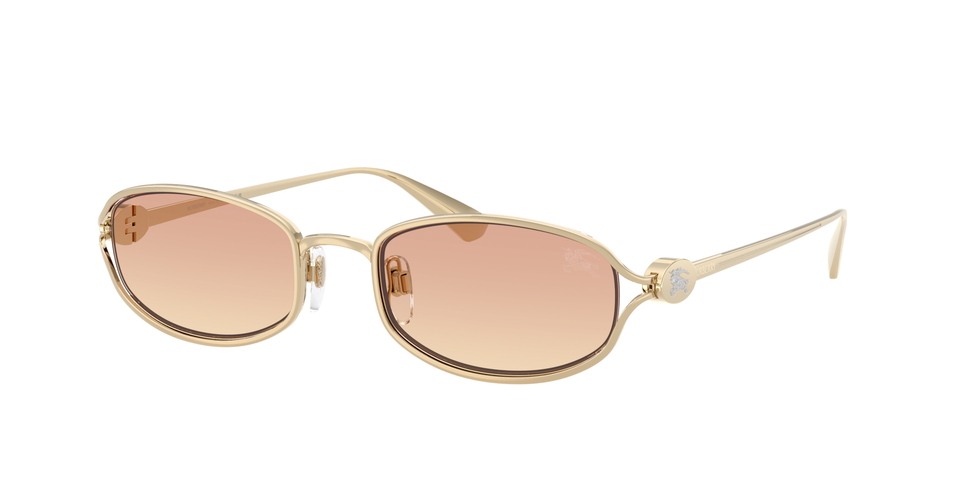 Burberry Gold/Brown Be3177 110913 Woman Sunglasses Metal Round Normal Nuanced - Image 2