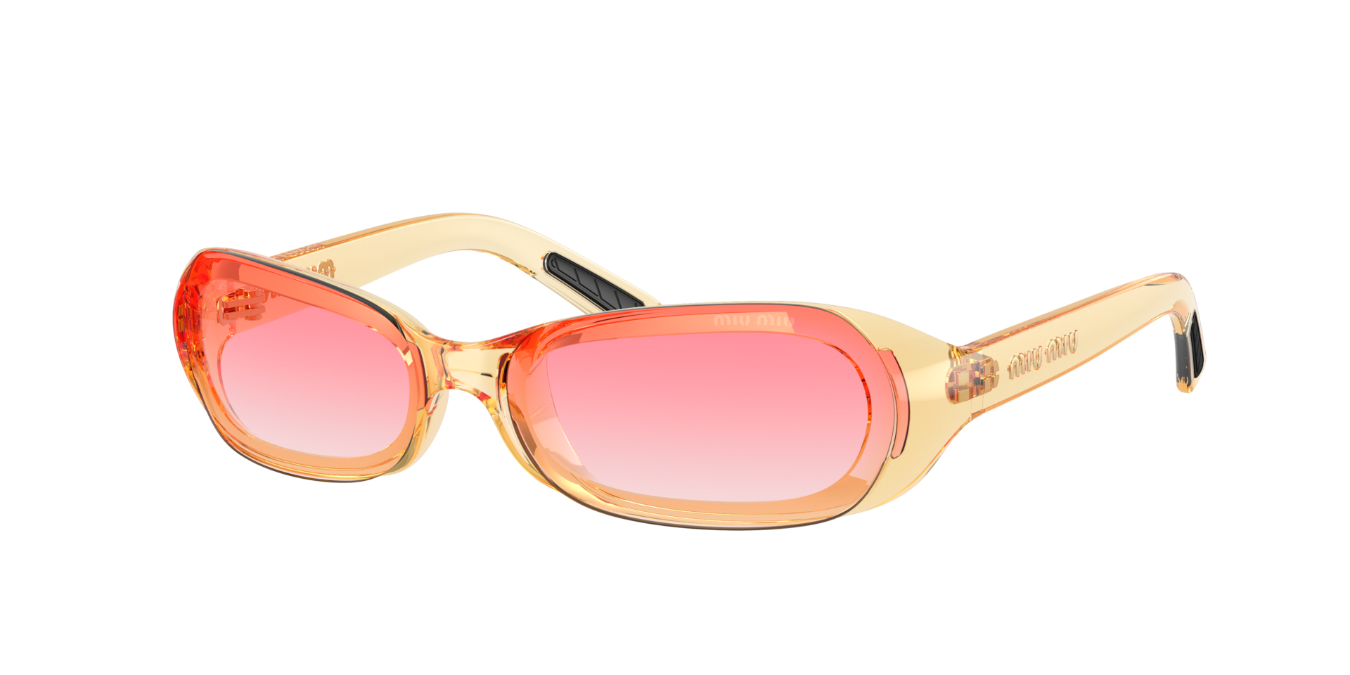 Miu Miu Woman Sunglass MU C07SU - Frame color: Transparent Yellow, Lens color: Gradient Pink